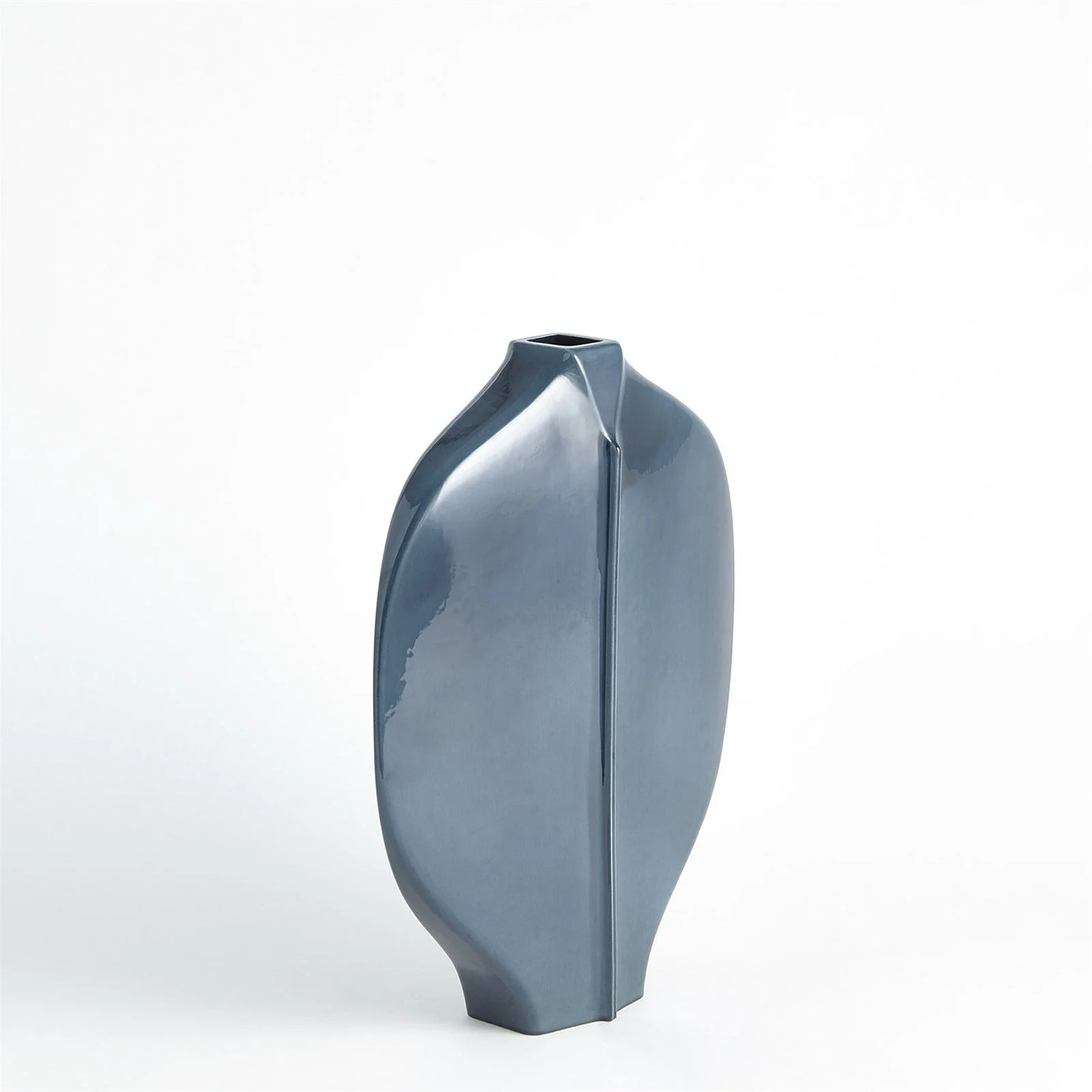 Global Views Center Ridge Vase-Blue - Image 3