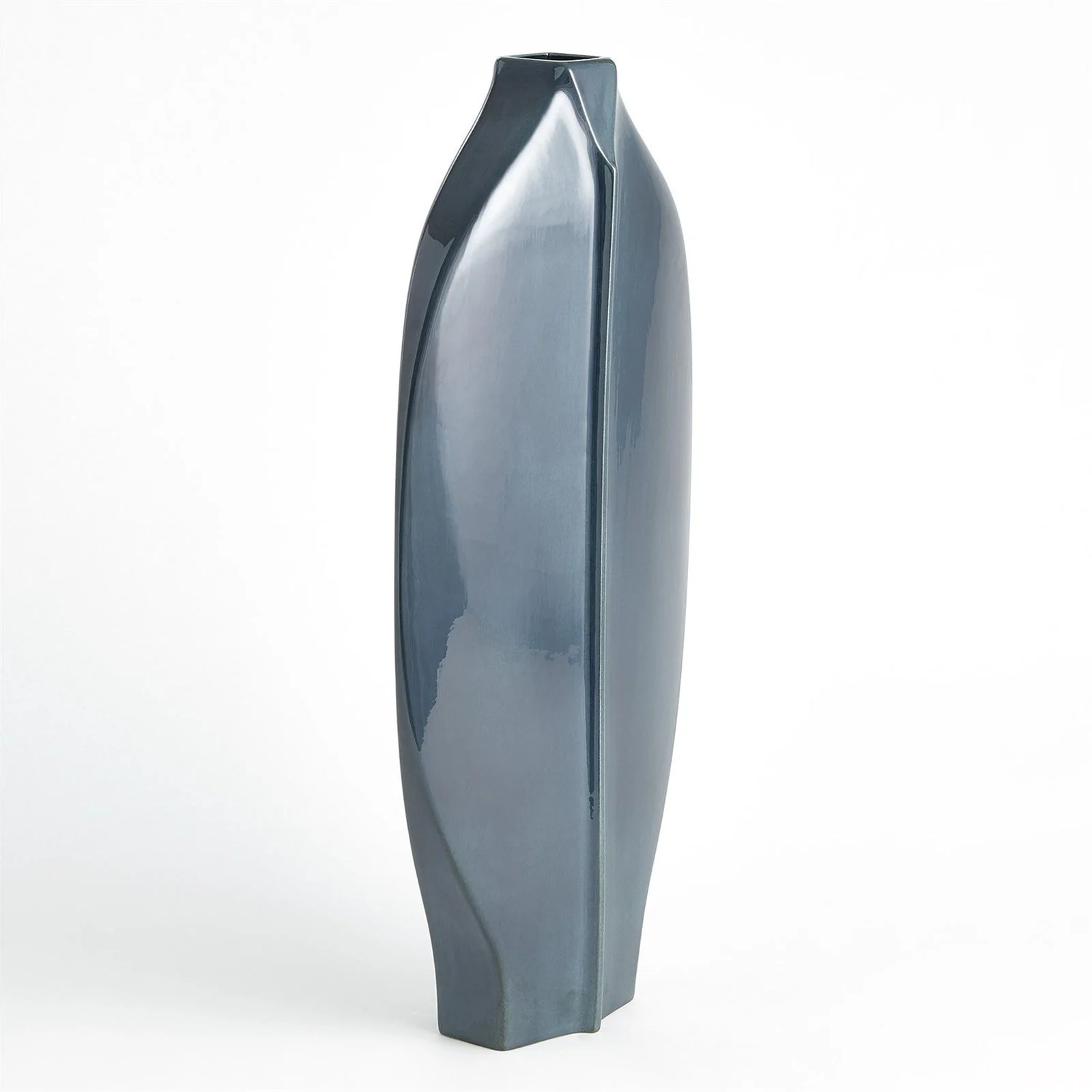 Global Views Center Ridge Vase-Blue - Image 5