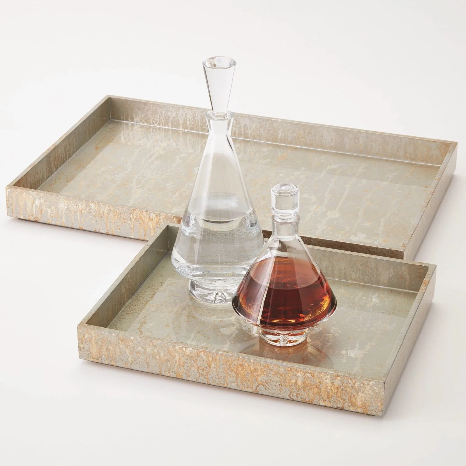 Global Views Champagne Silver Leaf Rectangle Tray - Image 6
