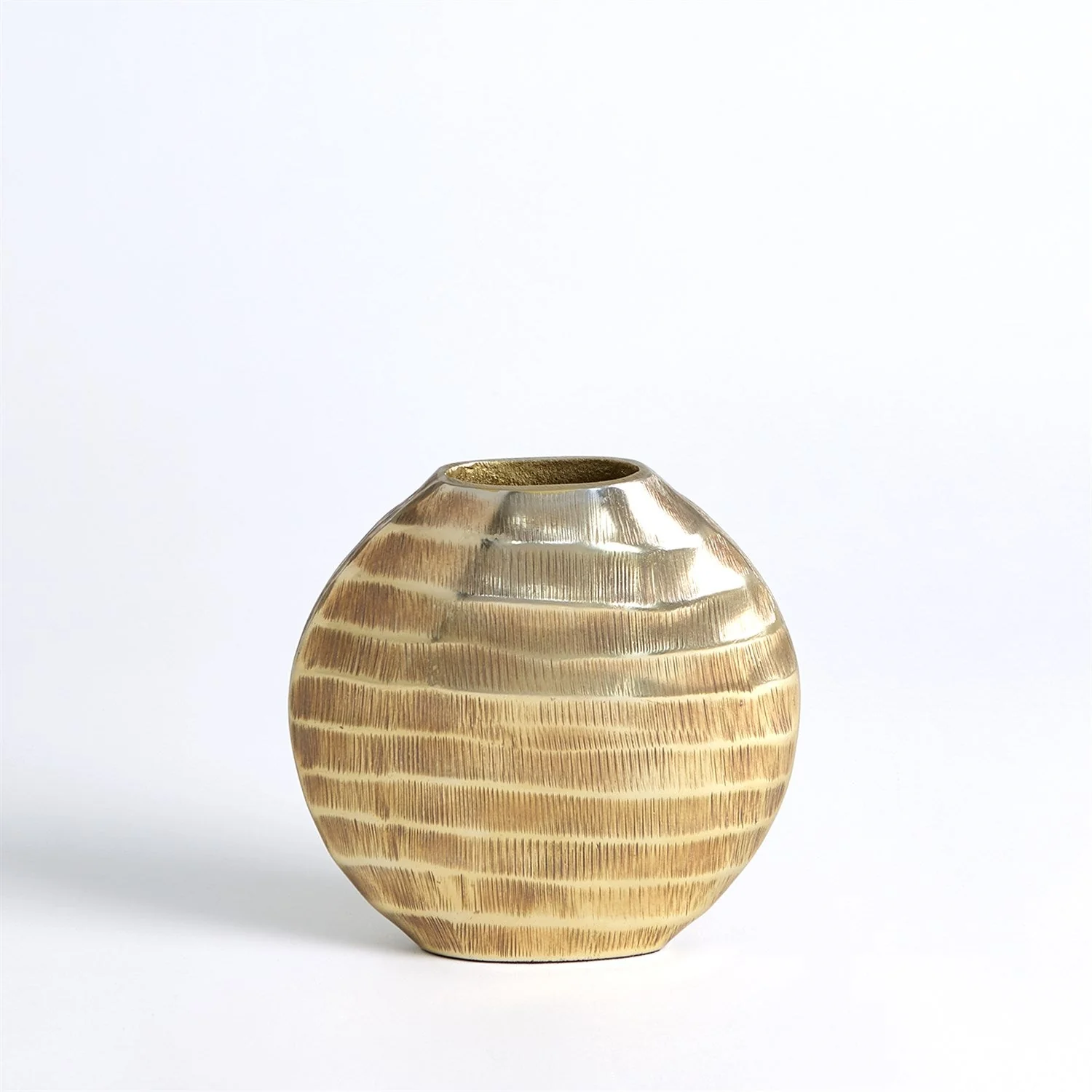 Global Views Chased Oval Vase - Antique Brass - Image 10