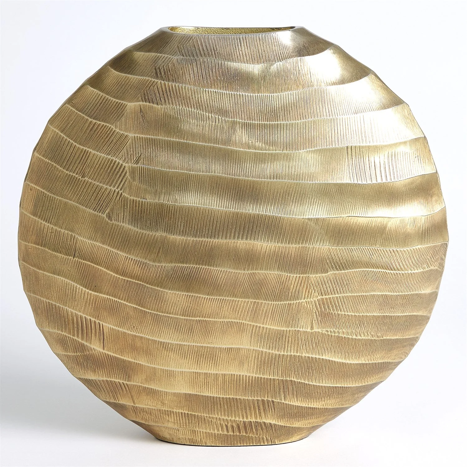 Global Views Chased Oval Vase - Antique Brass - Image 4