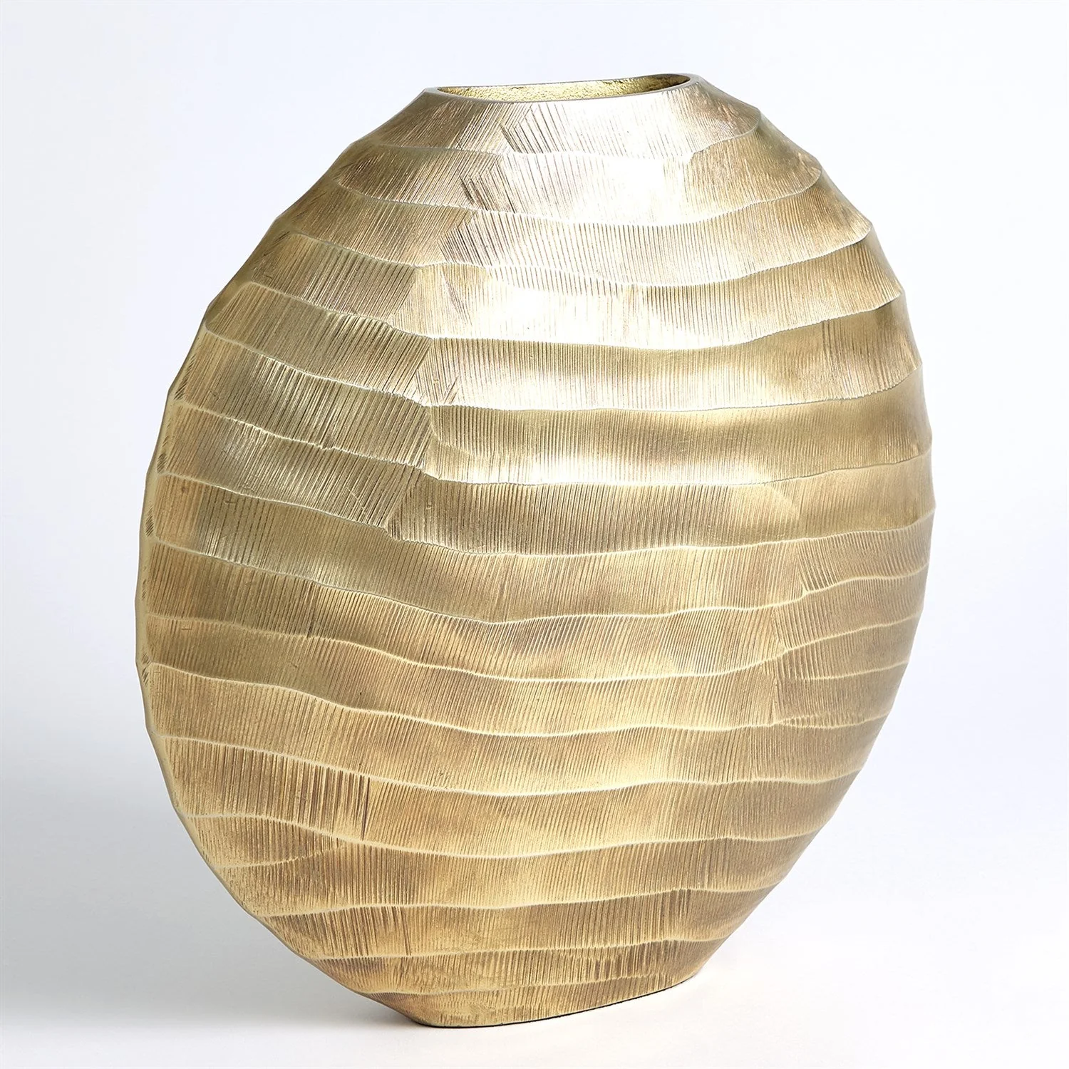 Global Views Chased Oval Vase - Antique Brass - Image 5
