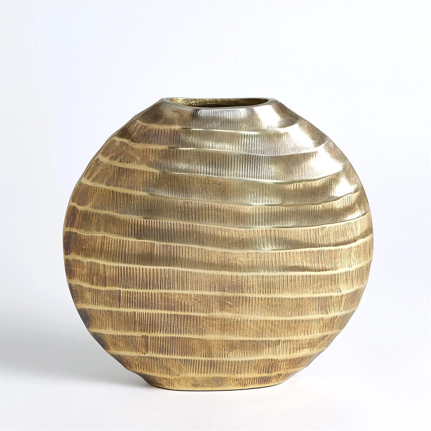 Global Views Chased Oval Vase - Antique Brass - Image 7