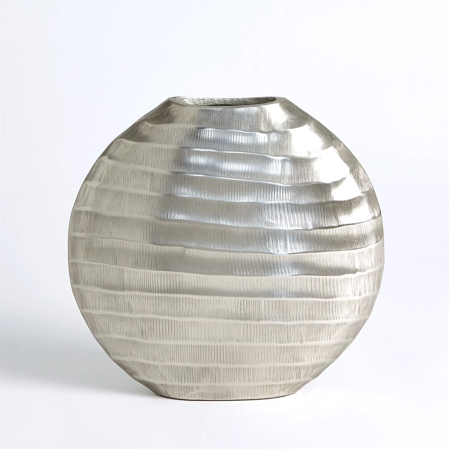 Global Views Chased Oval Vase - Antique Nickel - Image 4