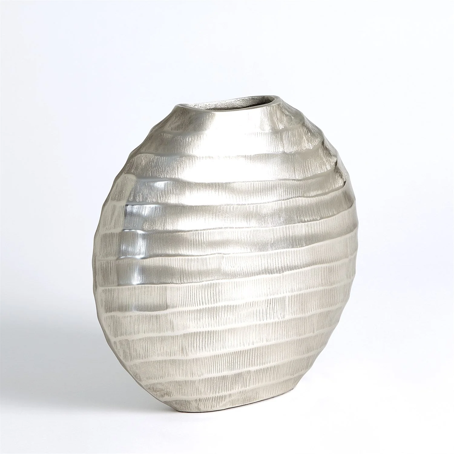 Global Views Chased Oval Vase - Antique Nickel - Image 6