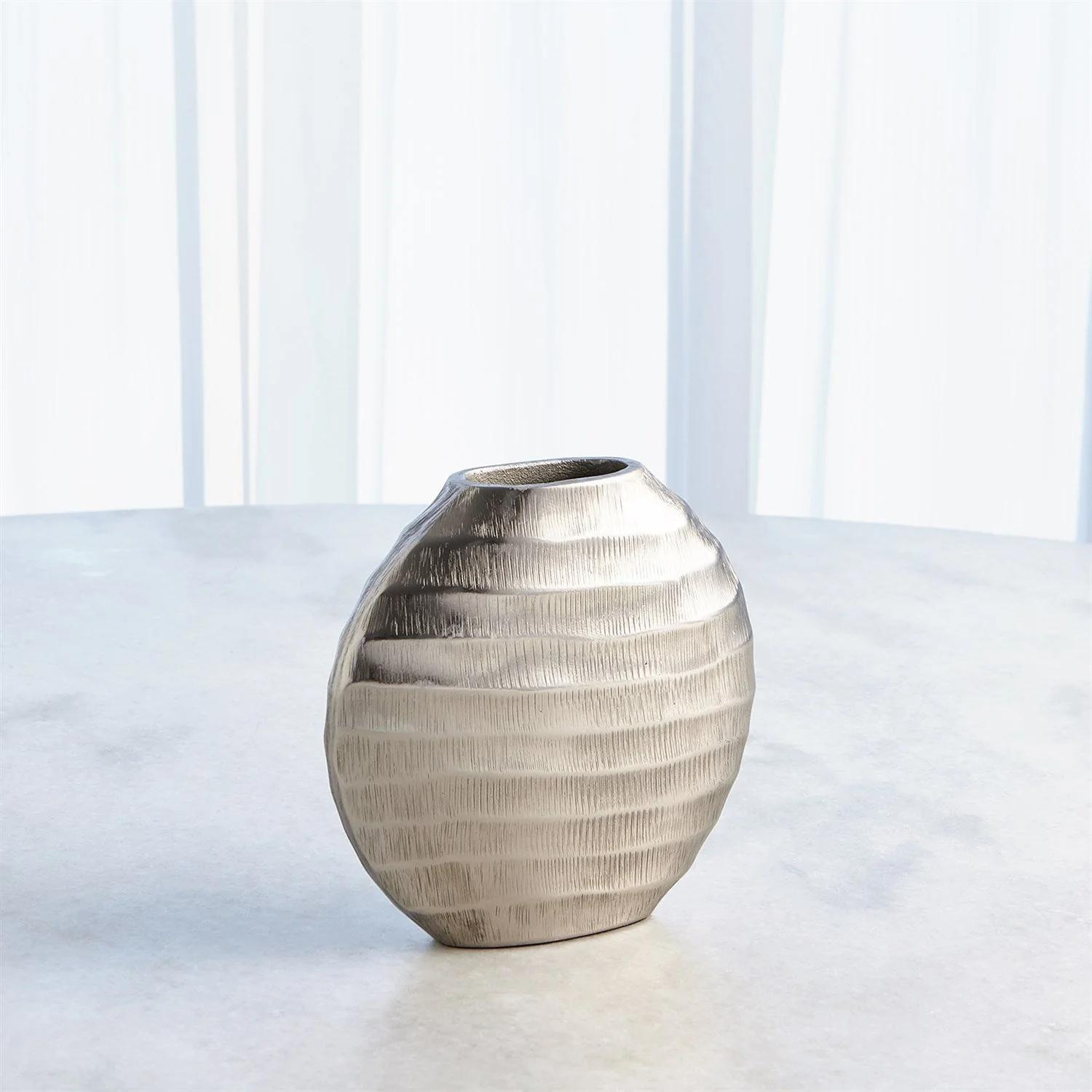 Global Views Chased Oval Vase - Antique Nickel - Image 8