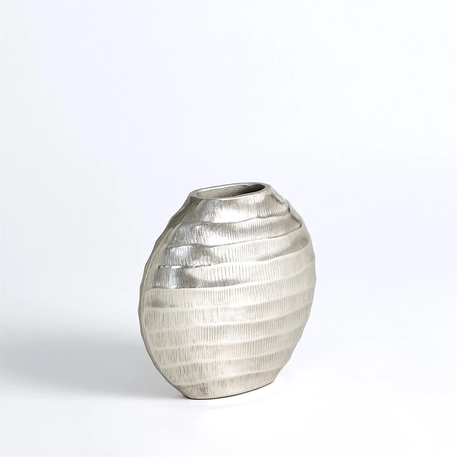 Global Views Chased Oval Vase - Antique Nickel - Image 9