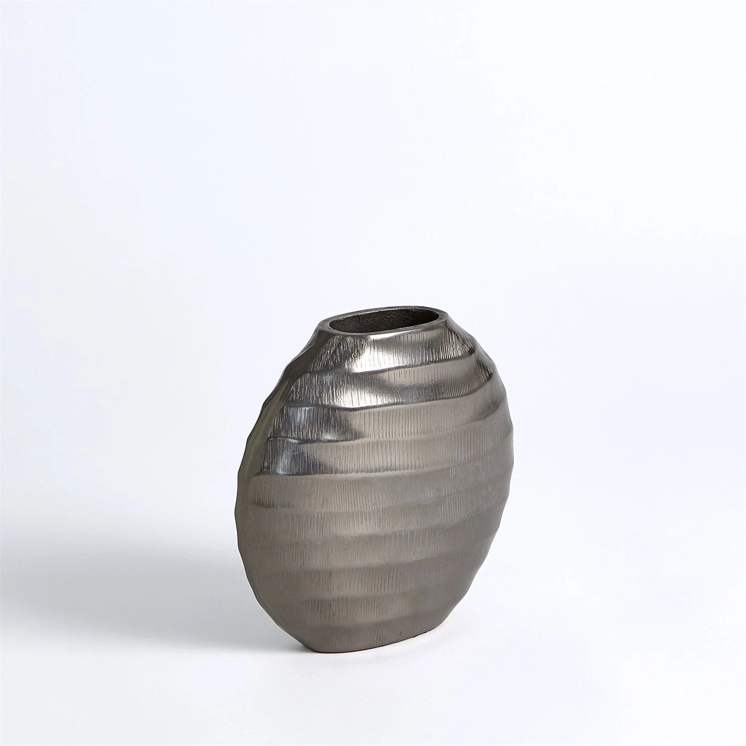 Global Views Chased Oval Vase - Black Nickel - Image 12