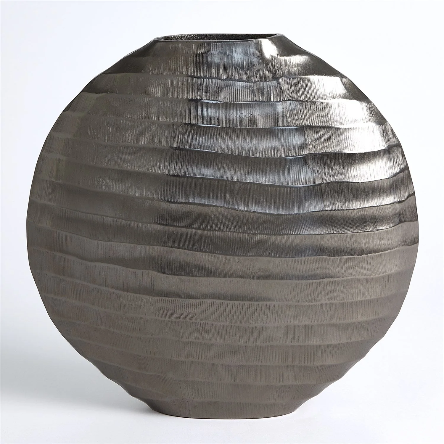 Global Views Chased Oval Vase - Black Nickel - Image 4