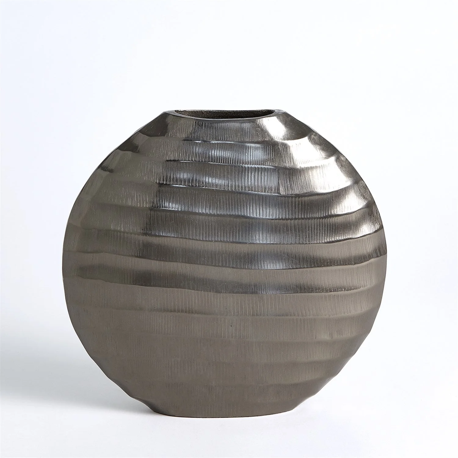 Global Views Chased Oval Vase - Black Nickel - Image 7