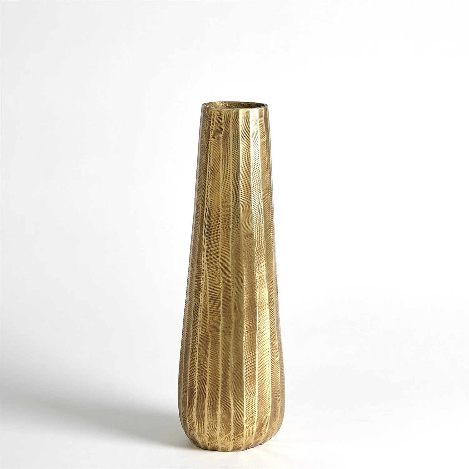 Global Views Chased Round Vase - Antique Brass - Image 6