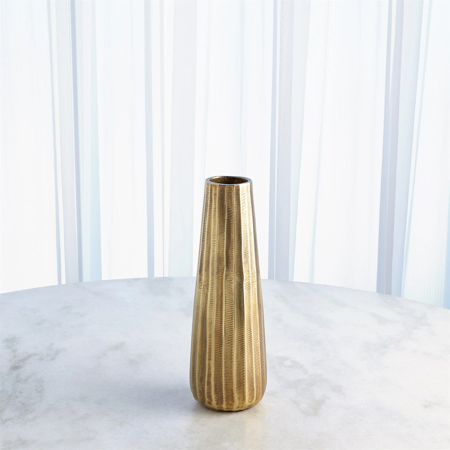 Global Views Chased Round Vase - Antique Brass - Image 7
