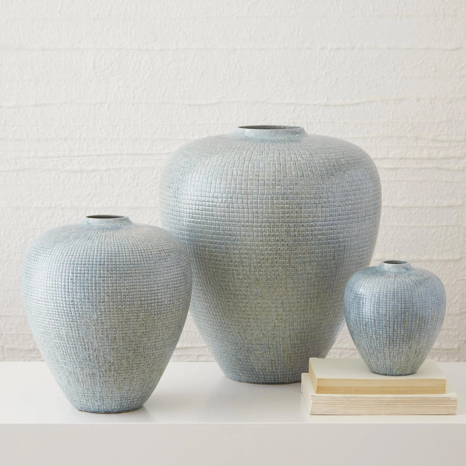 Global Views Check Bulbous Vase - Image 2