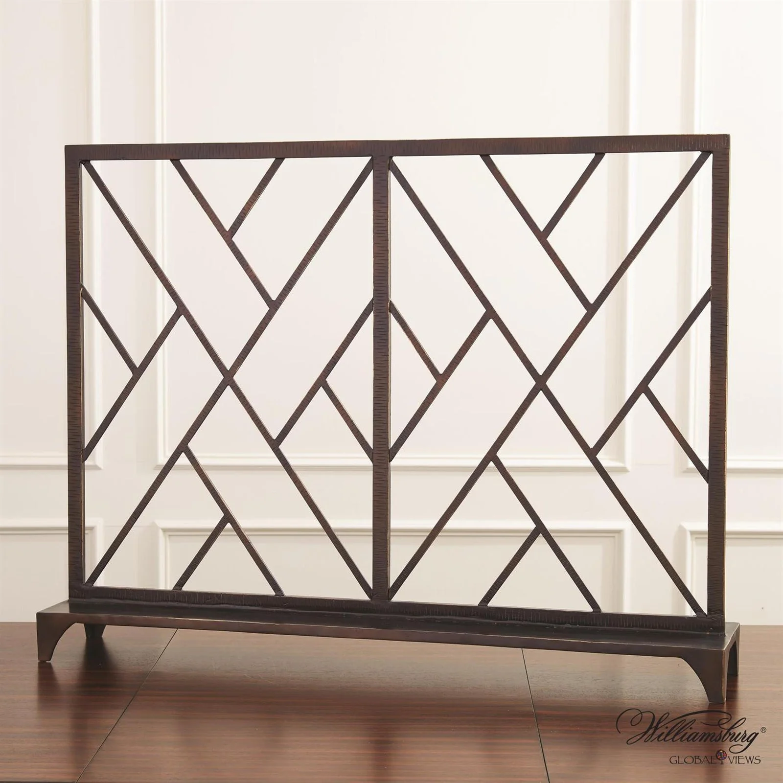 Global Views Chinoise Fret Fireplace Screen - Image 2