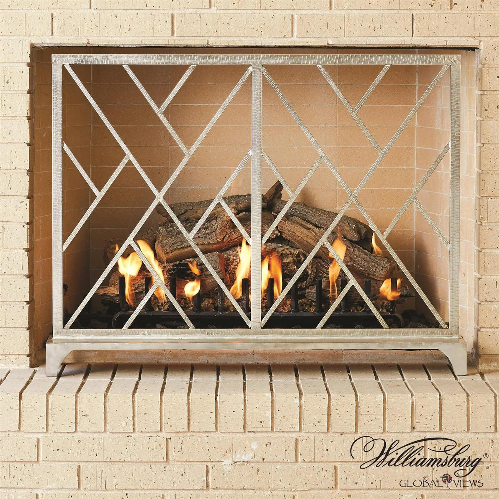 Global Views Chinoise Fret Fireplace Screen - Image 4