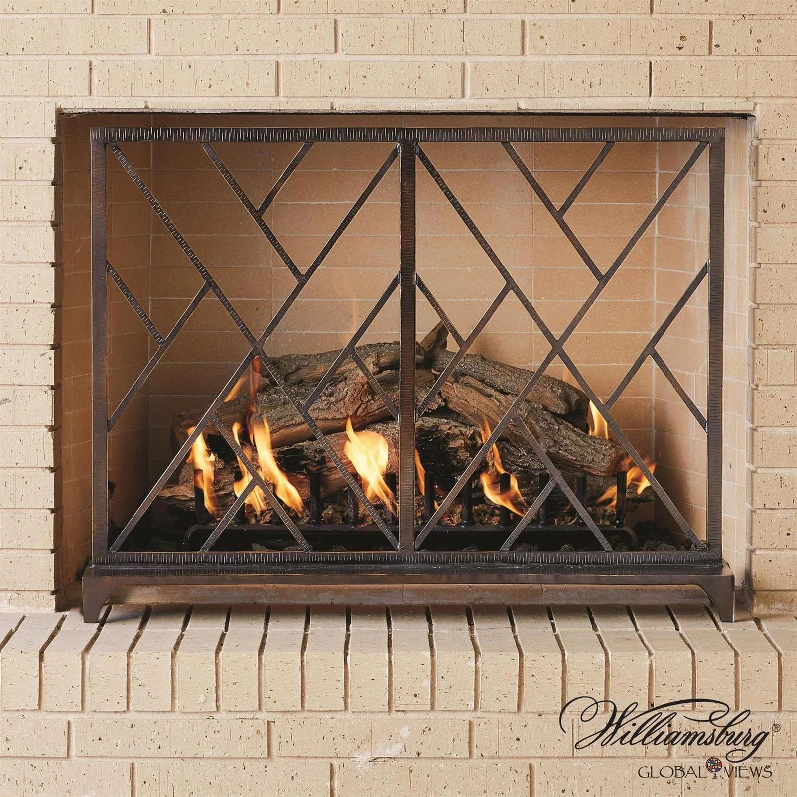 Global Views Chinoise Fret Fireplace Screen - Image 5