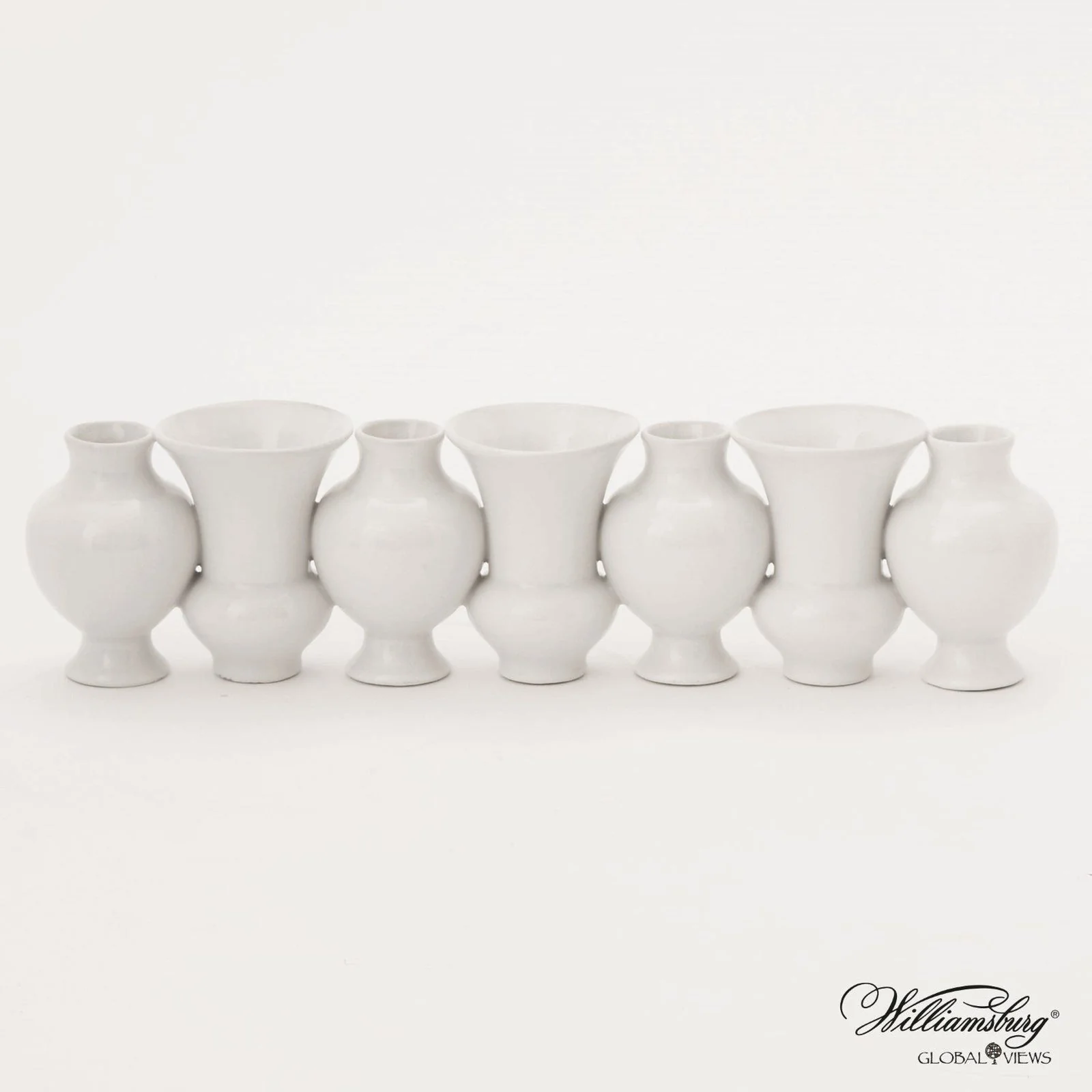 Global Views Chinoise Linear Bud Vase-White Crackle - Image 2