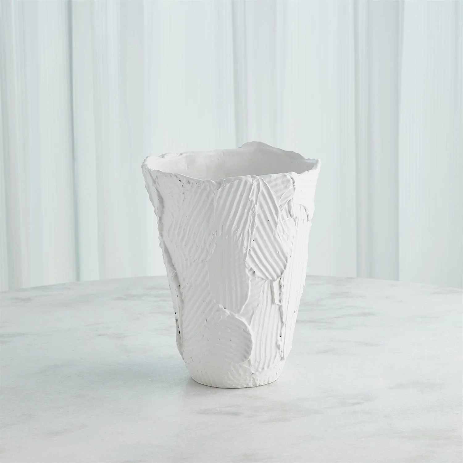 Global Views Chip Bowl & Vases - Matte White - Image 7