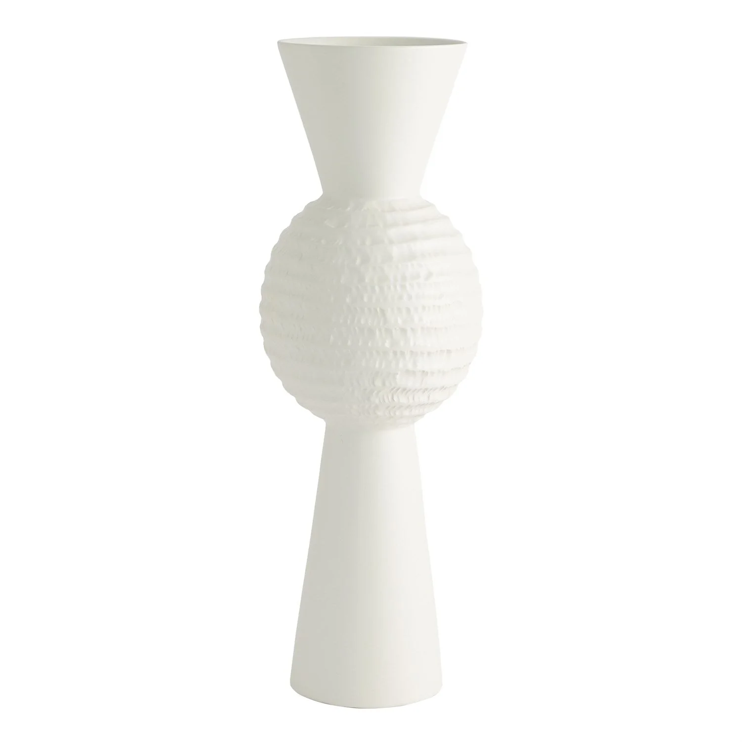Global Views Chiseled Orb Vase - Matte White - Image 3