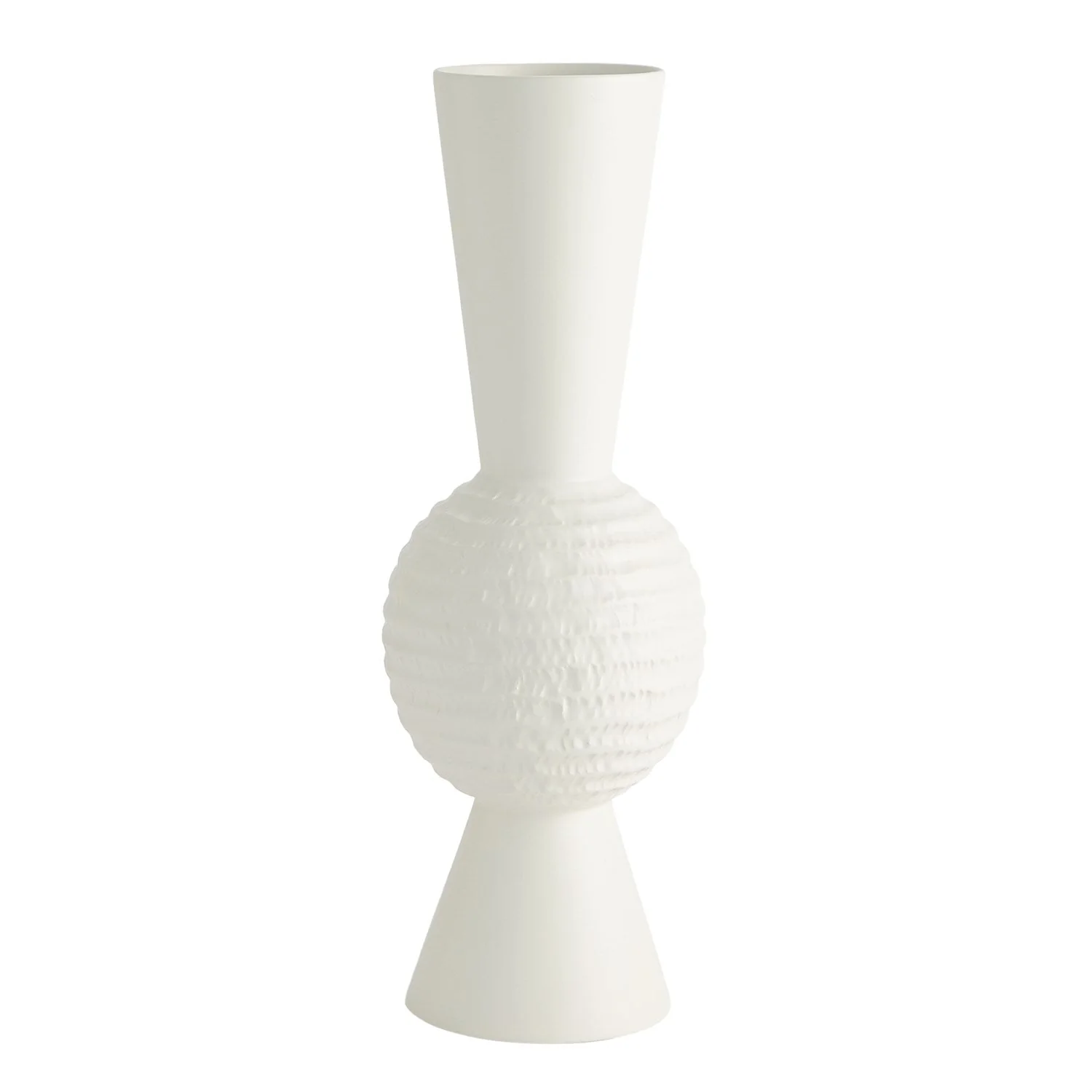 Global Views Chiseled Orb Vase - Matte White - Image 5
