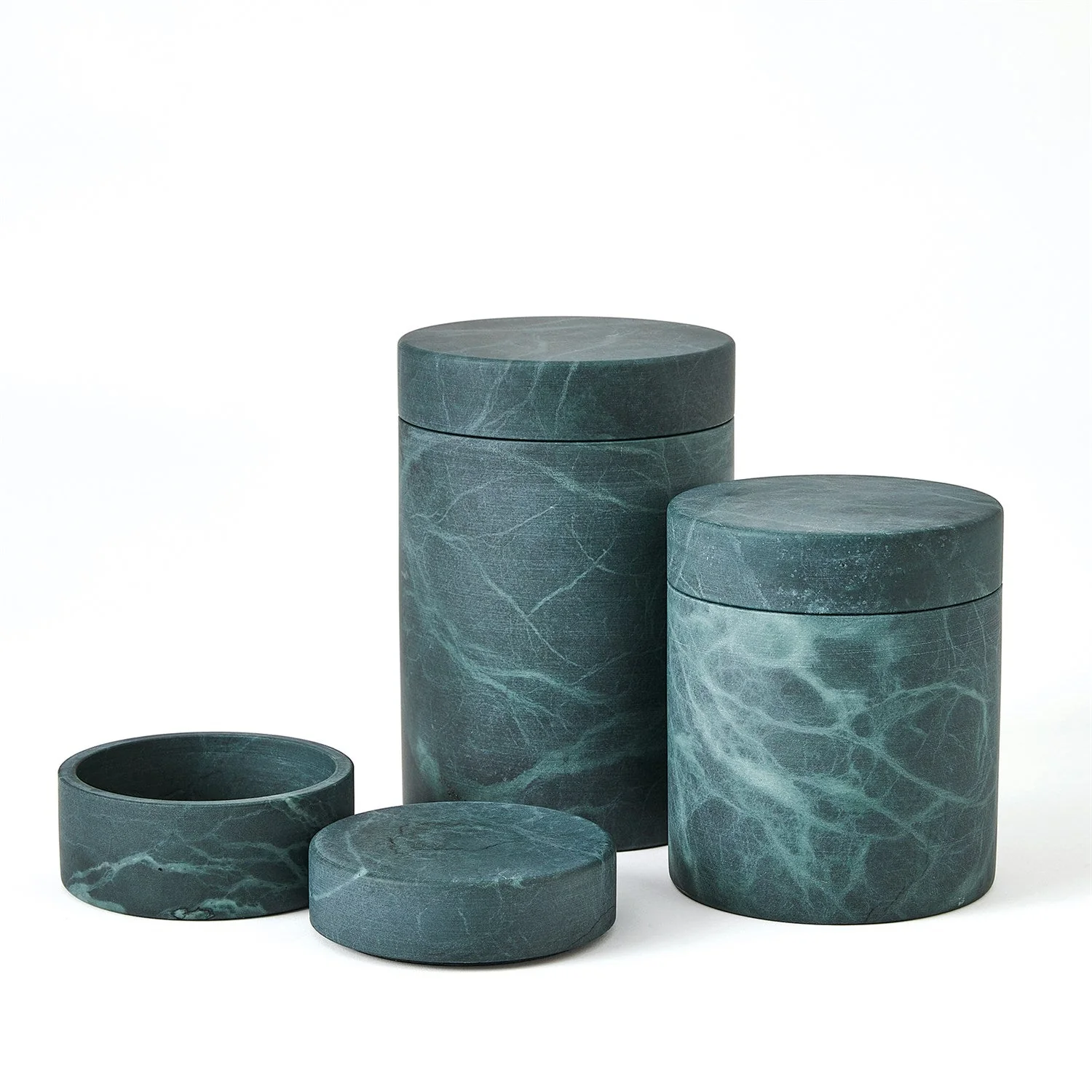 Global Views Cilindro Alabaster Box - BlackGreen - Image 3