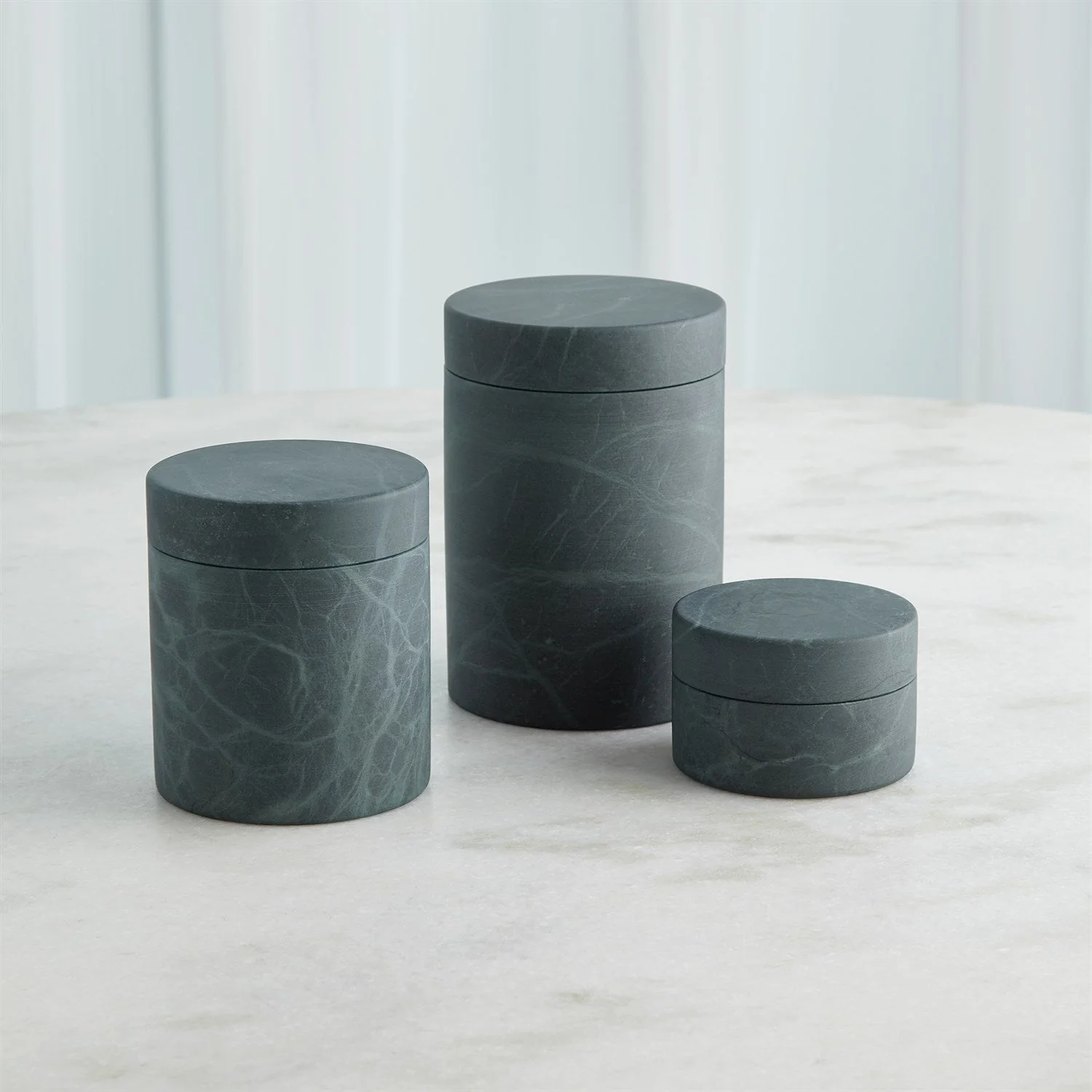 Global Views Cilindro Alabaster Box - BlackGreen - Image 5