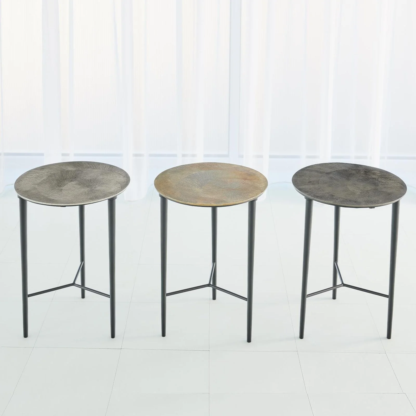 Global Views Circle Etched Accent Table - Image 12