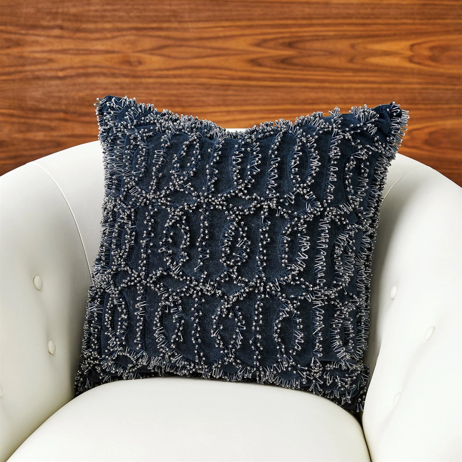 Global Views Circles Beaded Pillow Clearance - Image 2