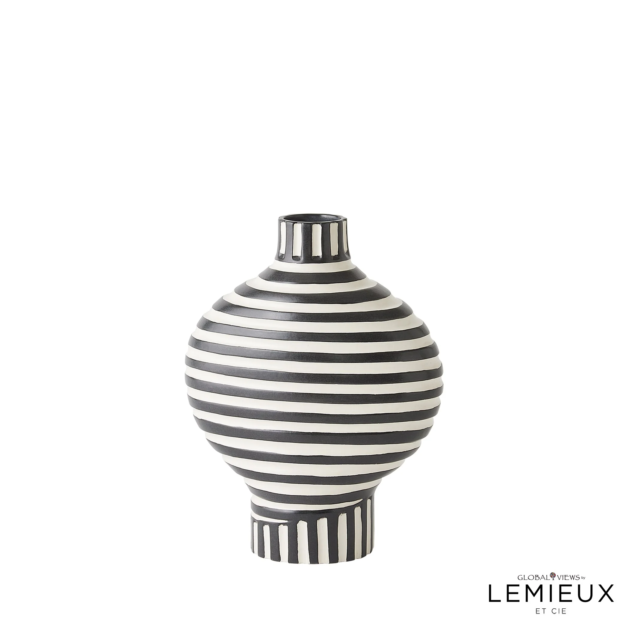 Global Views Colbert Vase Black/White - Image 2