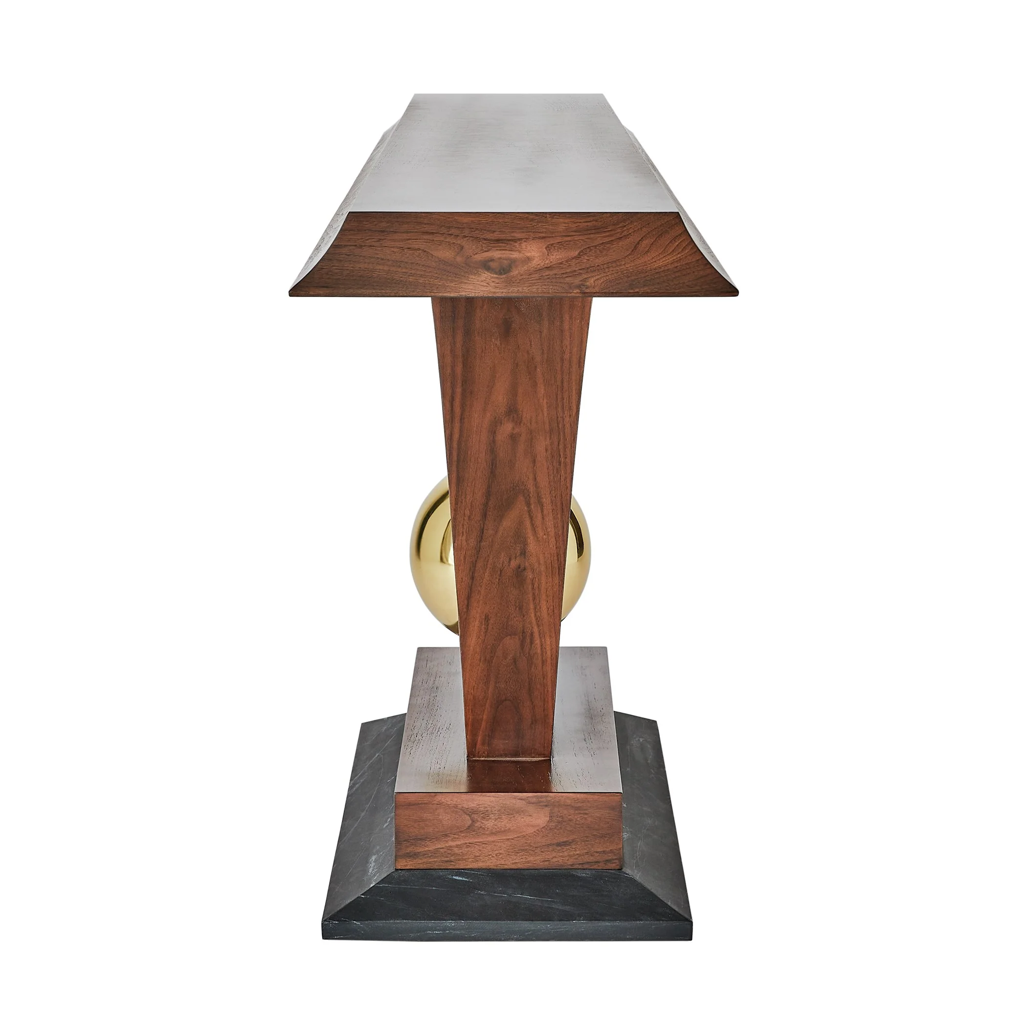 Global Views Colby Console Walnut/Brass - Image 3
