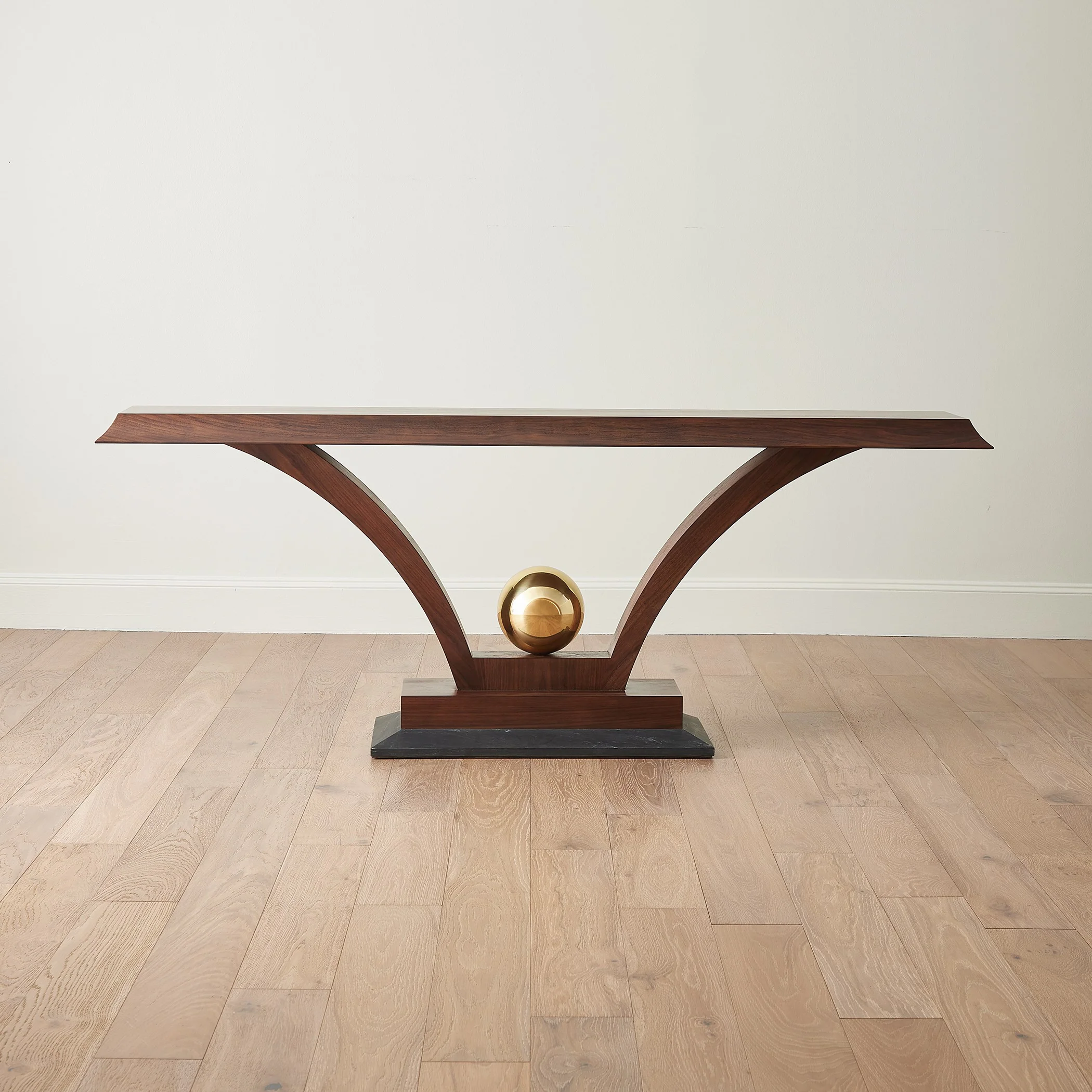 Global Views Colby Console Walnut/Brass - Image 7