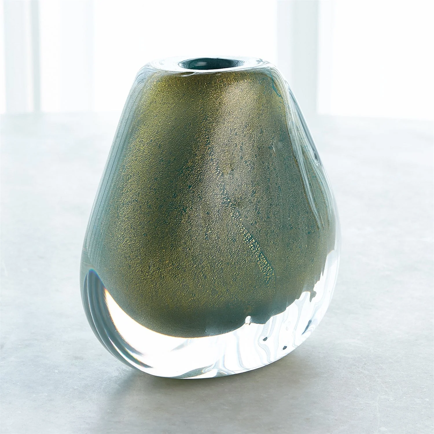 Global Views Conical Vase - Green Gold - Image 2