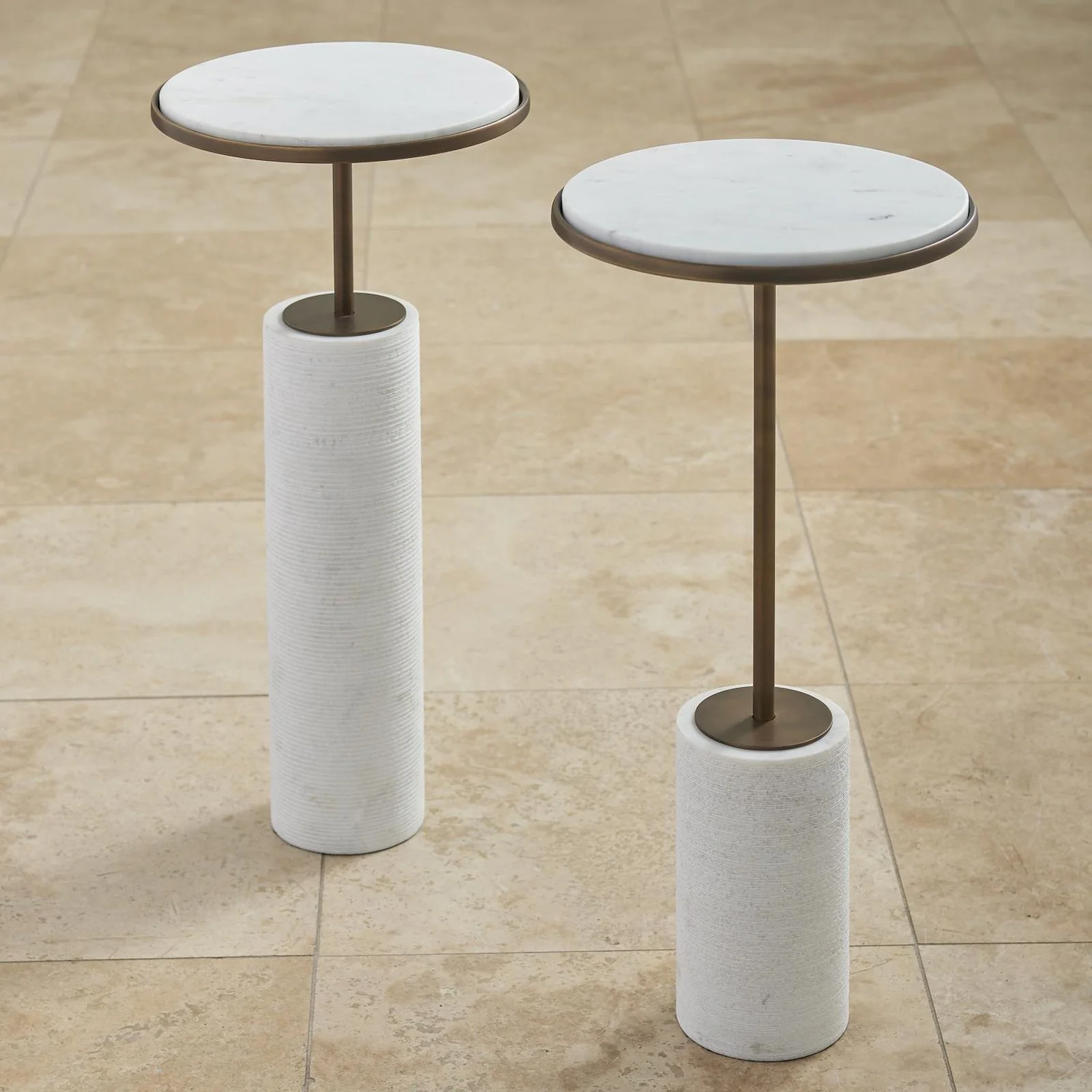 Global Views Cored Marble Table Bronze - Image 3
