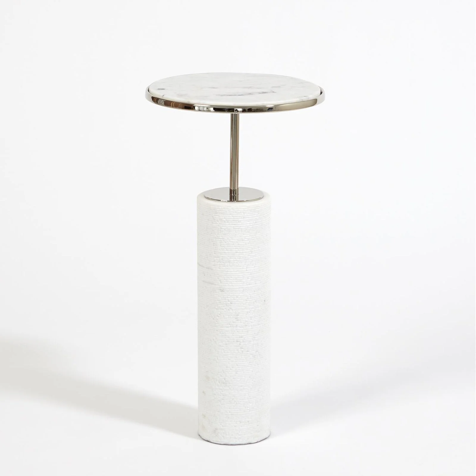 Global Views Cored Marble Table Nickel - Image 2