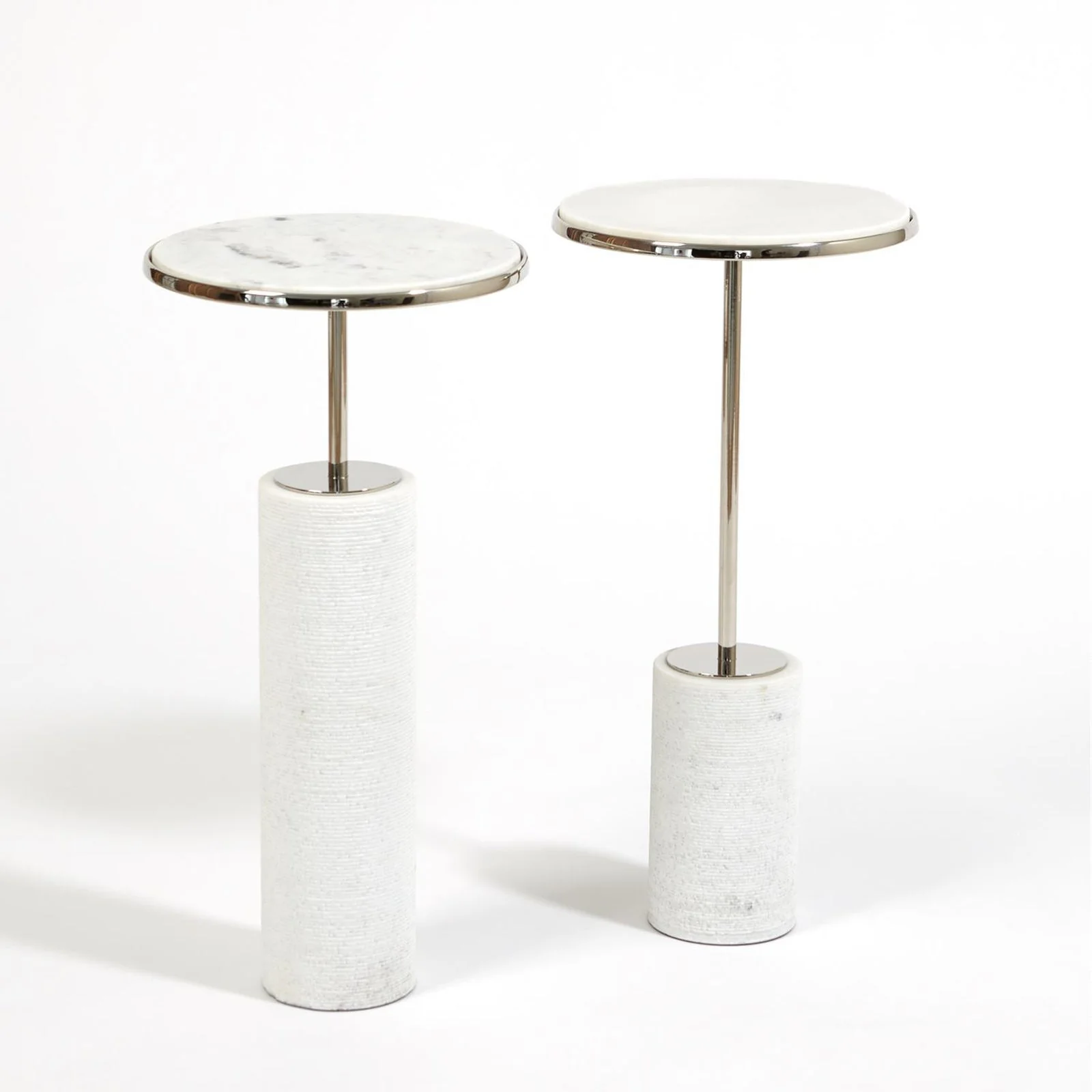 Global Views Cored Marble Table Nickel - Image 3