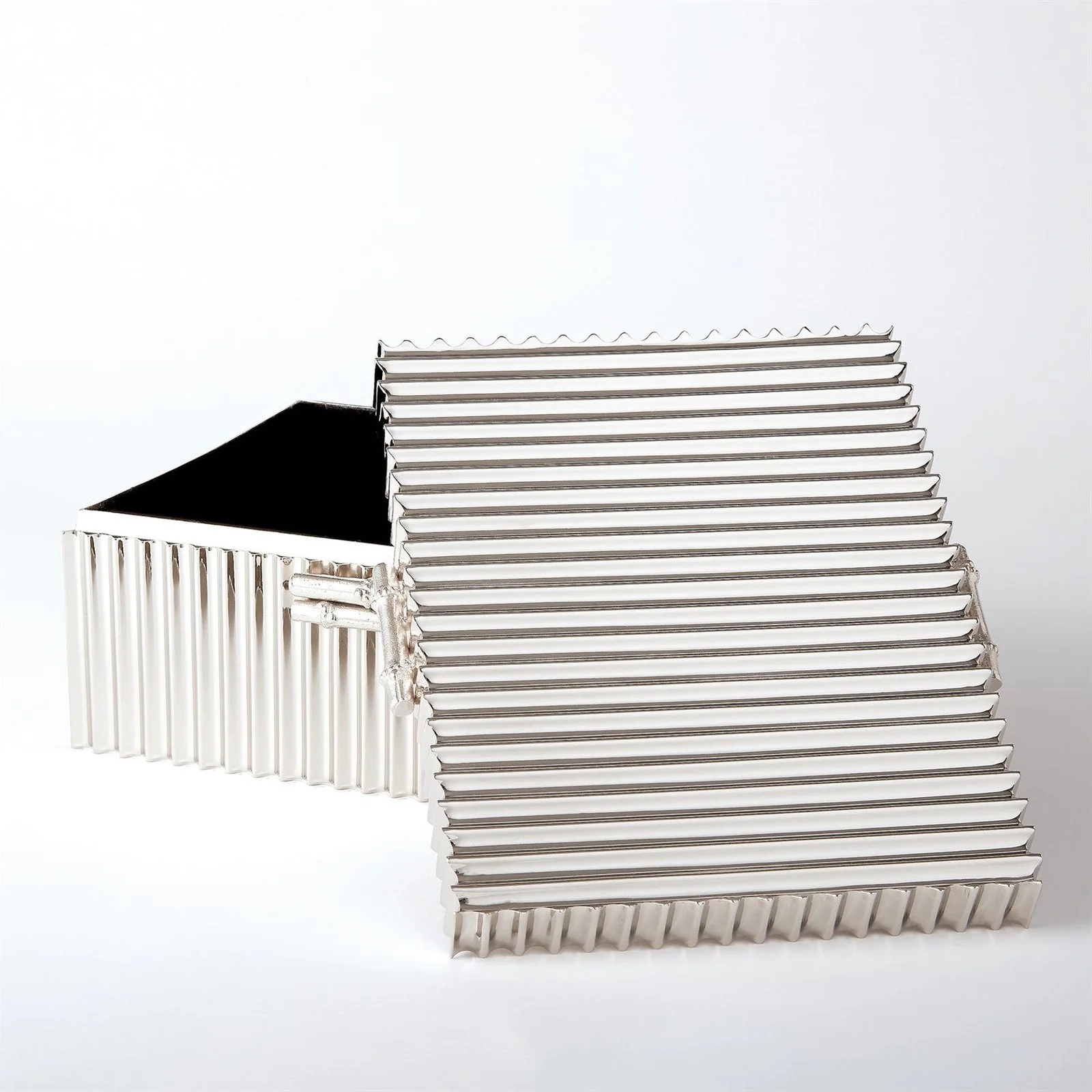 Global Views Corrugated Bamboo Box-Nickel - Image 4