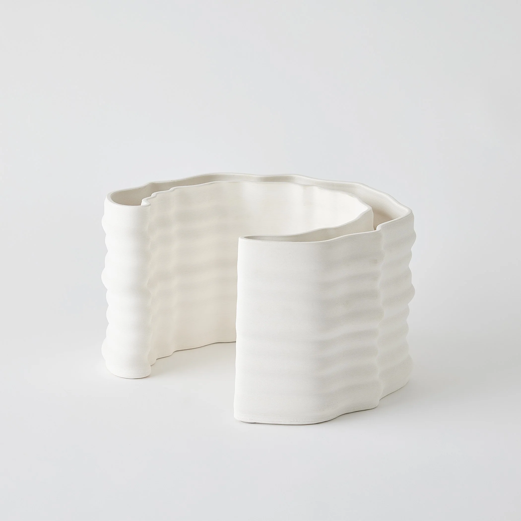 Global Views Crescent Printed Vase Matte White - Image 14