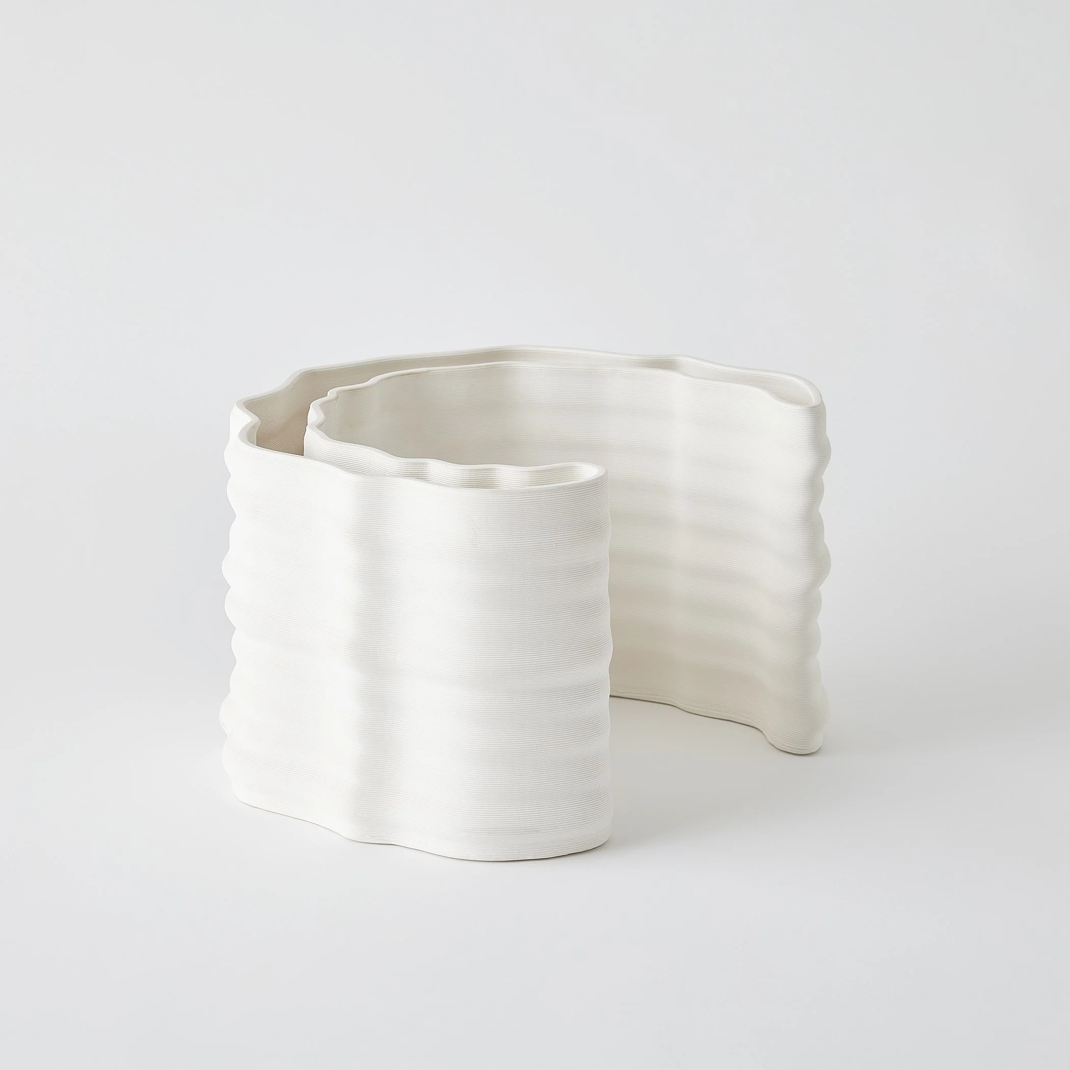 Global Views Crescent Printed Vase Matte White - Image 15