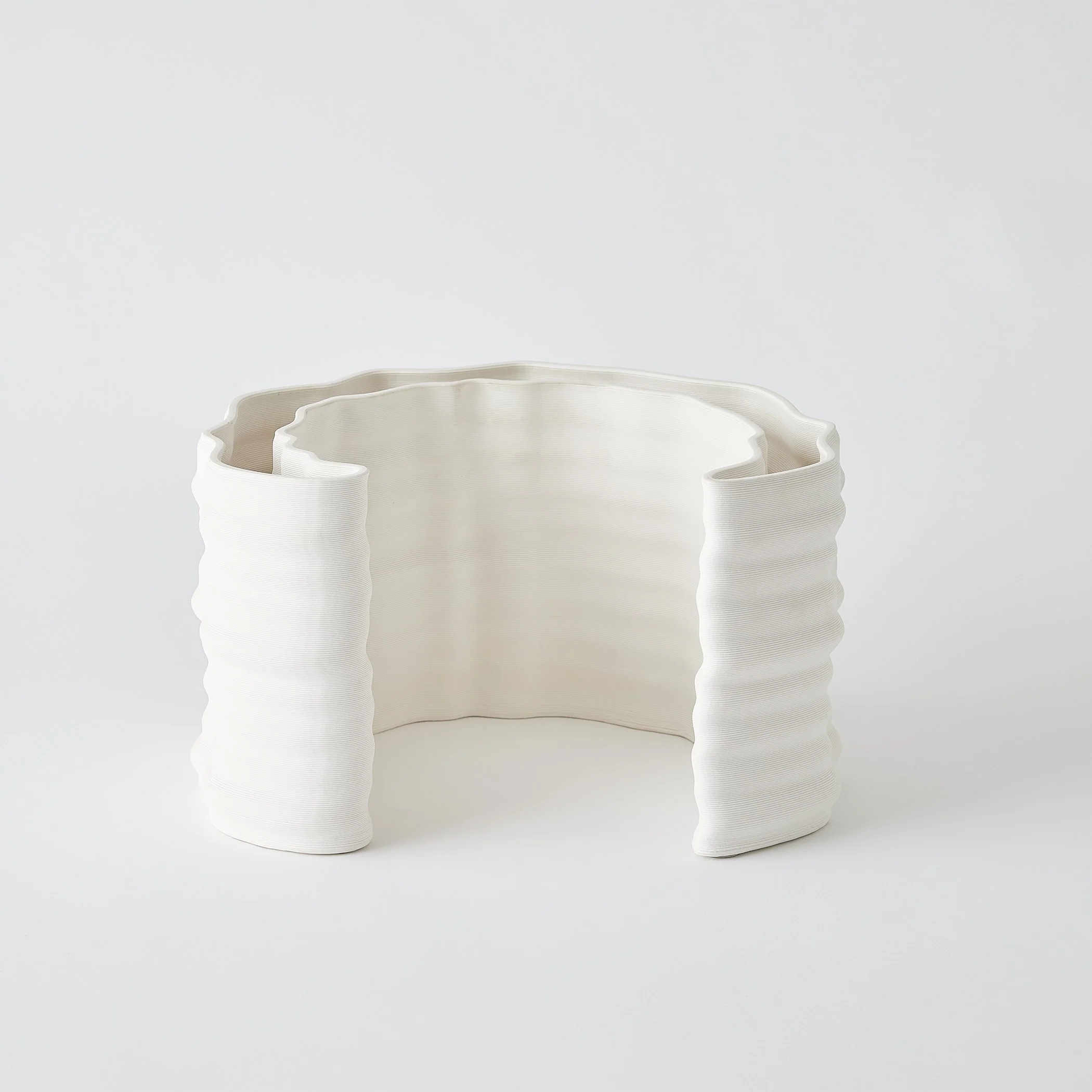 Global Views Crescent Printed Vase Matte White - Image 16