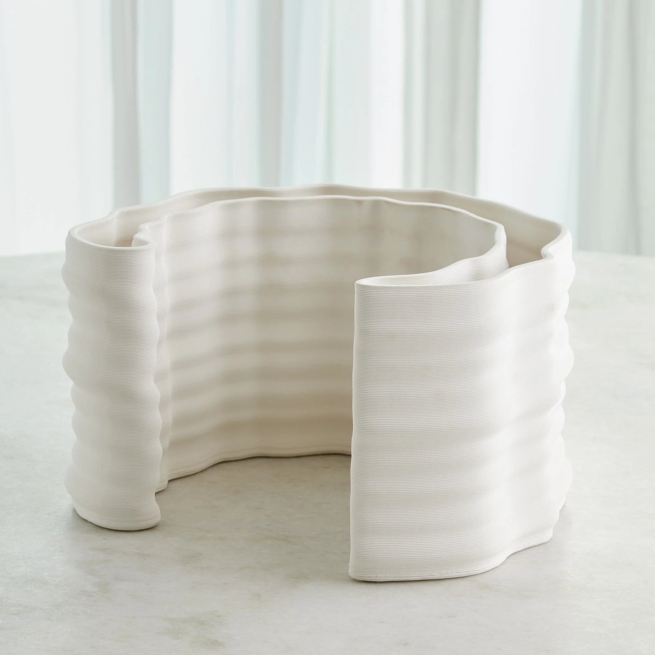 Global Views Crescent Printed Vase Matte White - Image 17