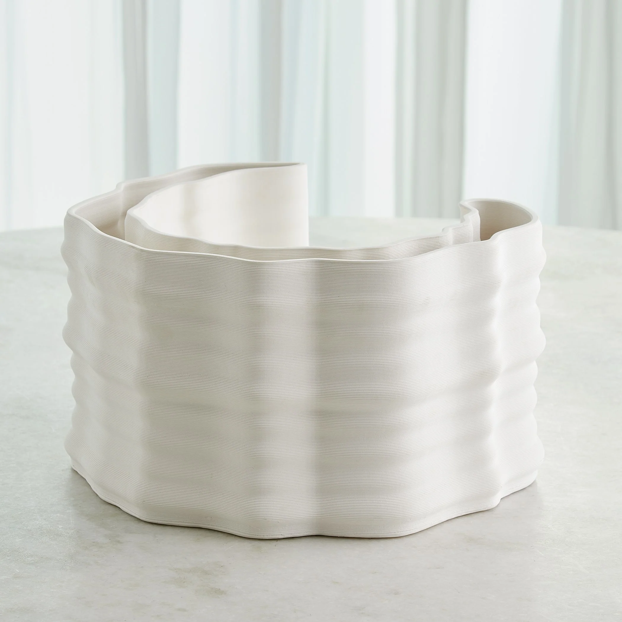 Global Views Crescent Printed Vase Matte White - Image 18