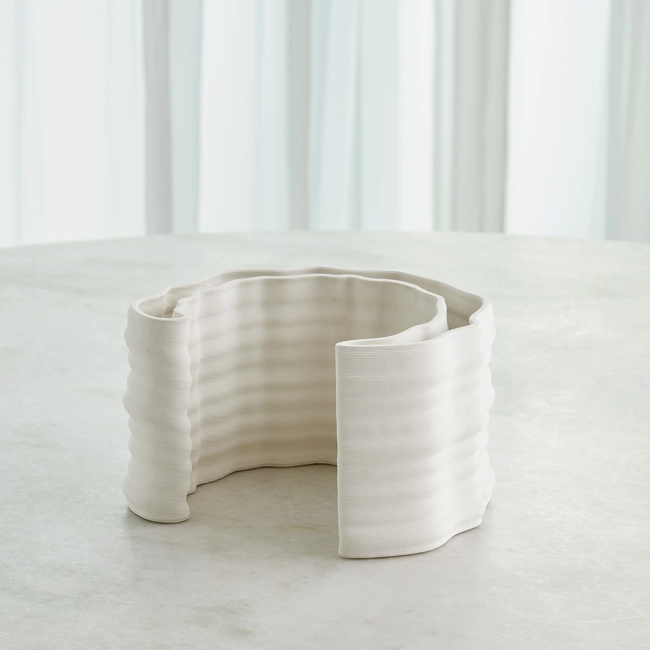Global Views Crescent Printed Vase Matte White - Image 8