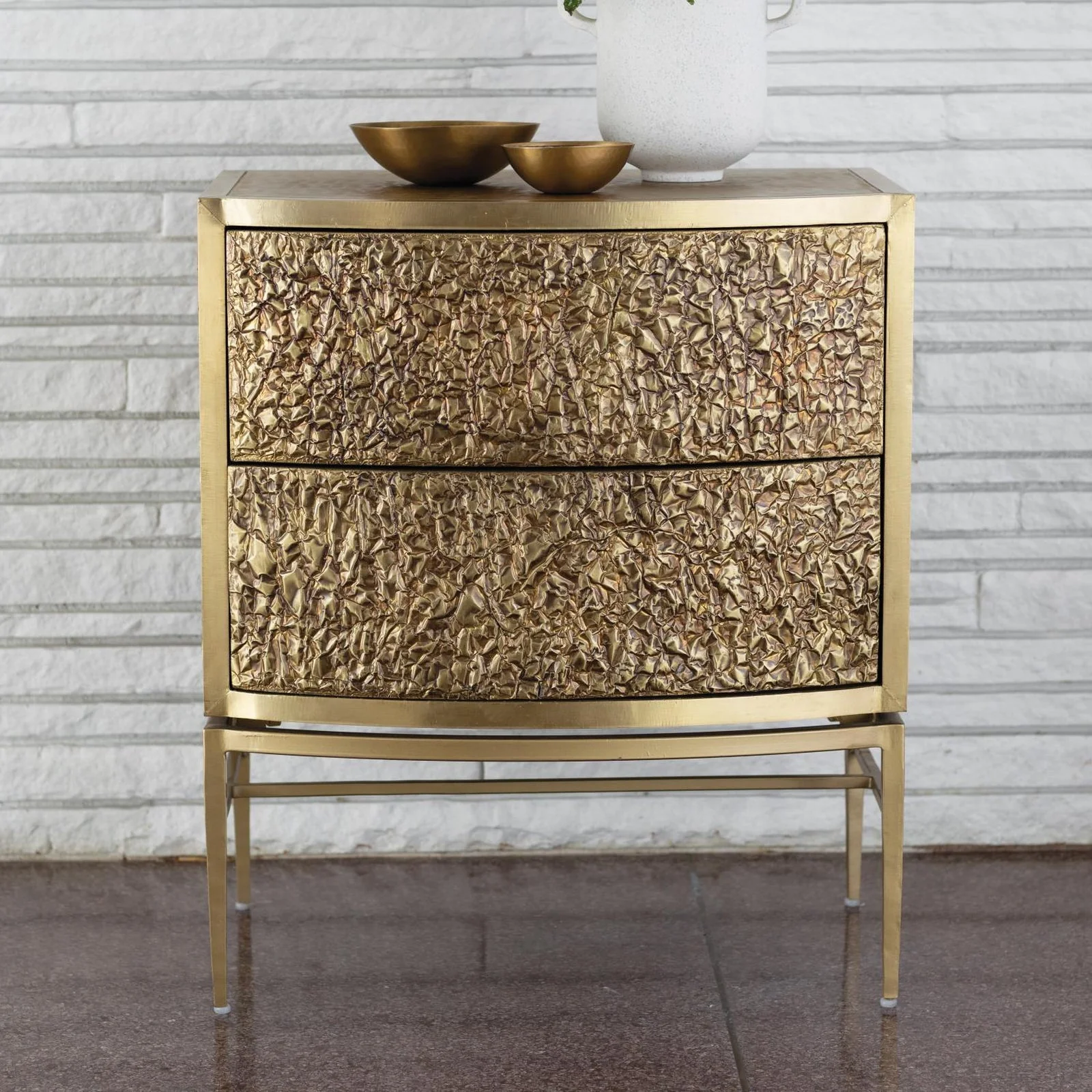 Global Views Crinkle Bedside Chest - Image 9