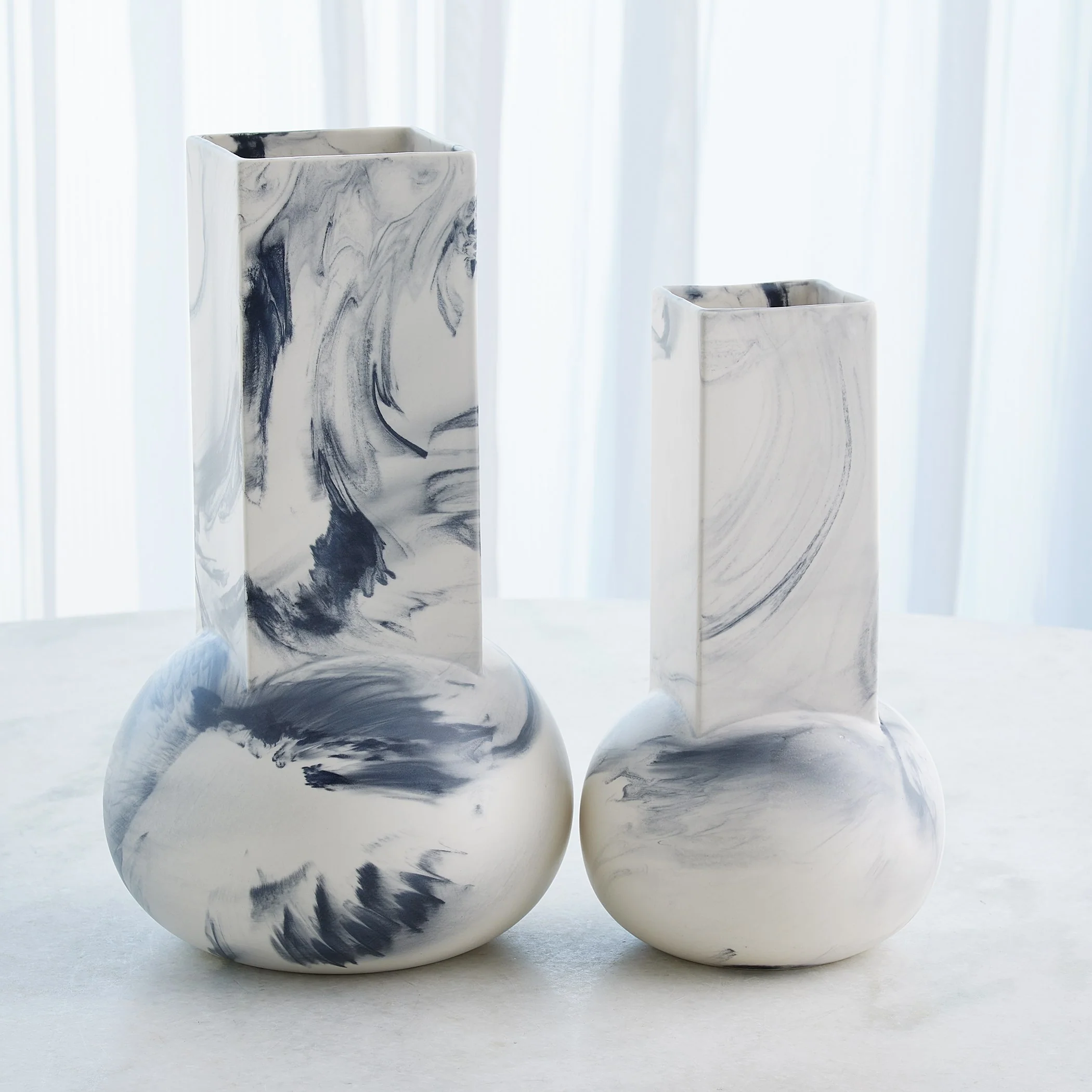 Global Views Crocus Vase Blue Marble - Image 4