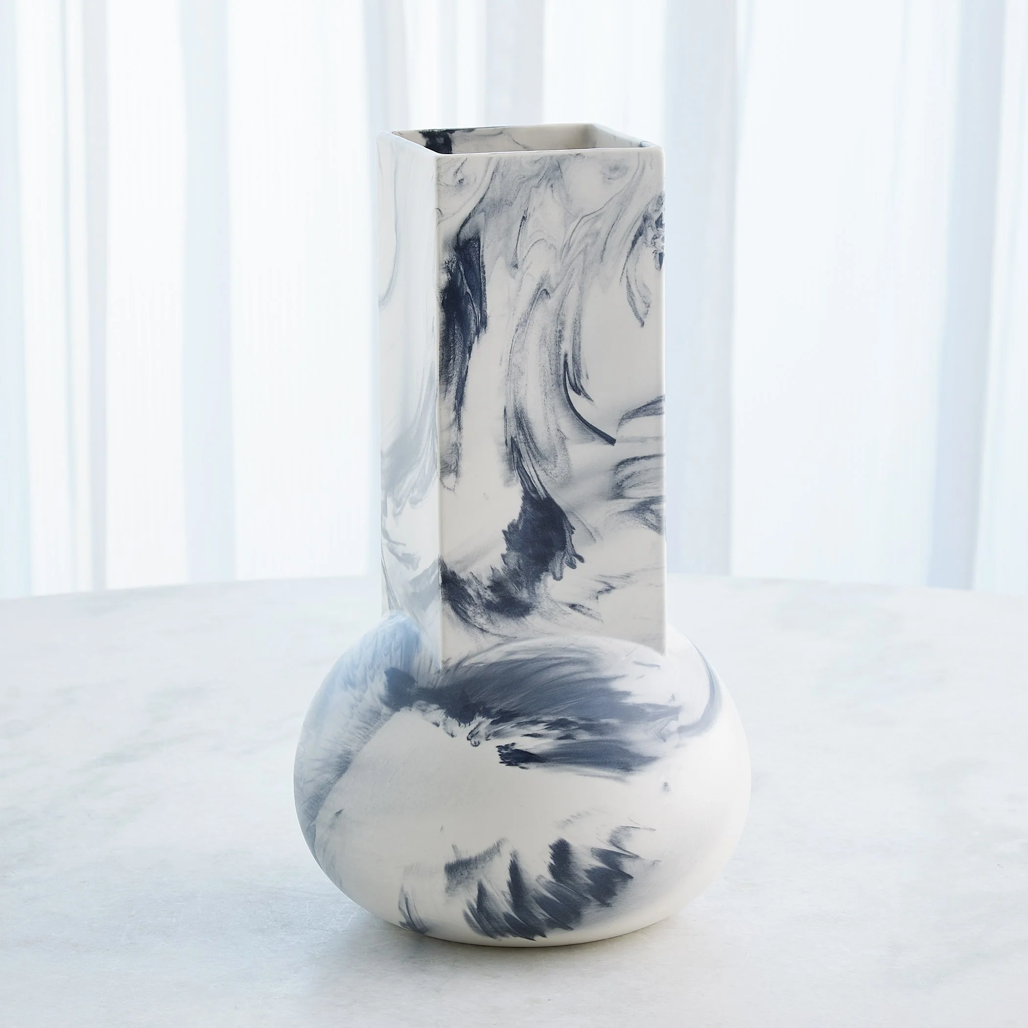 Global Views Crocus Vase Blue Marble - Image 7