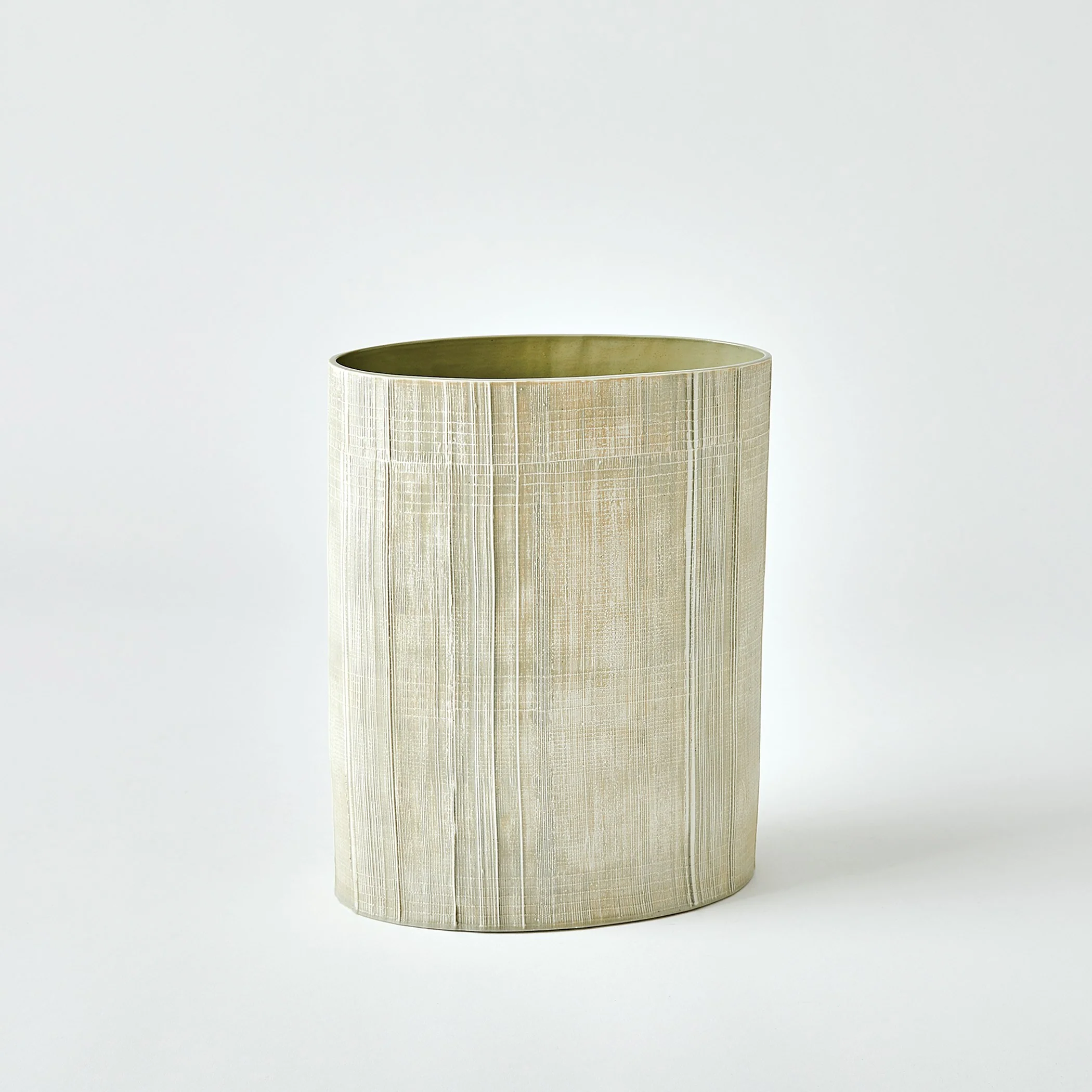Global Views Cross Hatch Vase Celery - Image 11