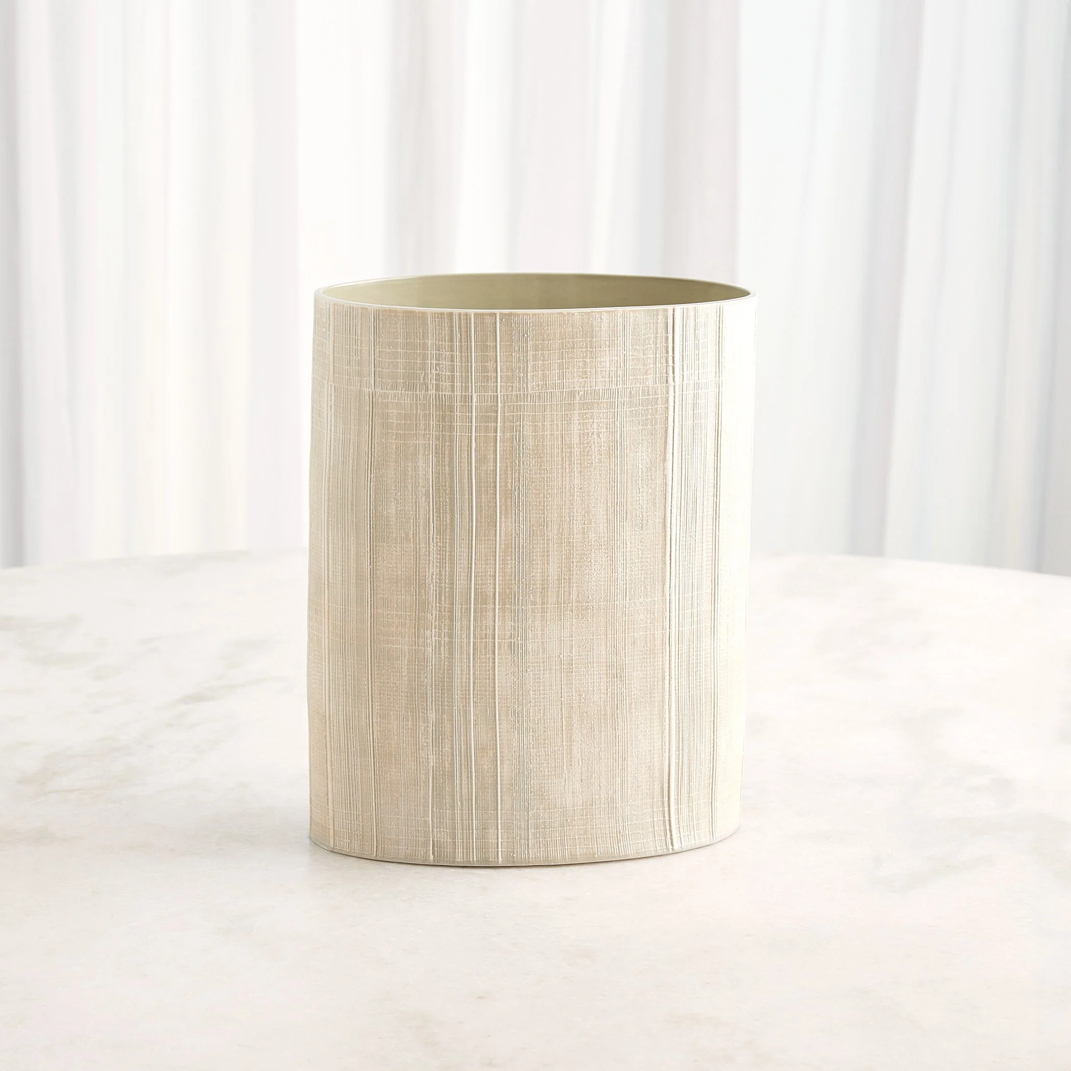 Global Views Cross Hatch Vase Celery - Image 12