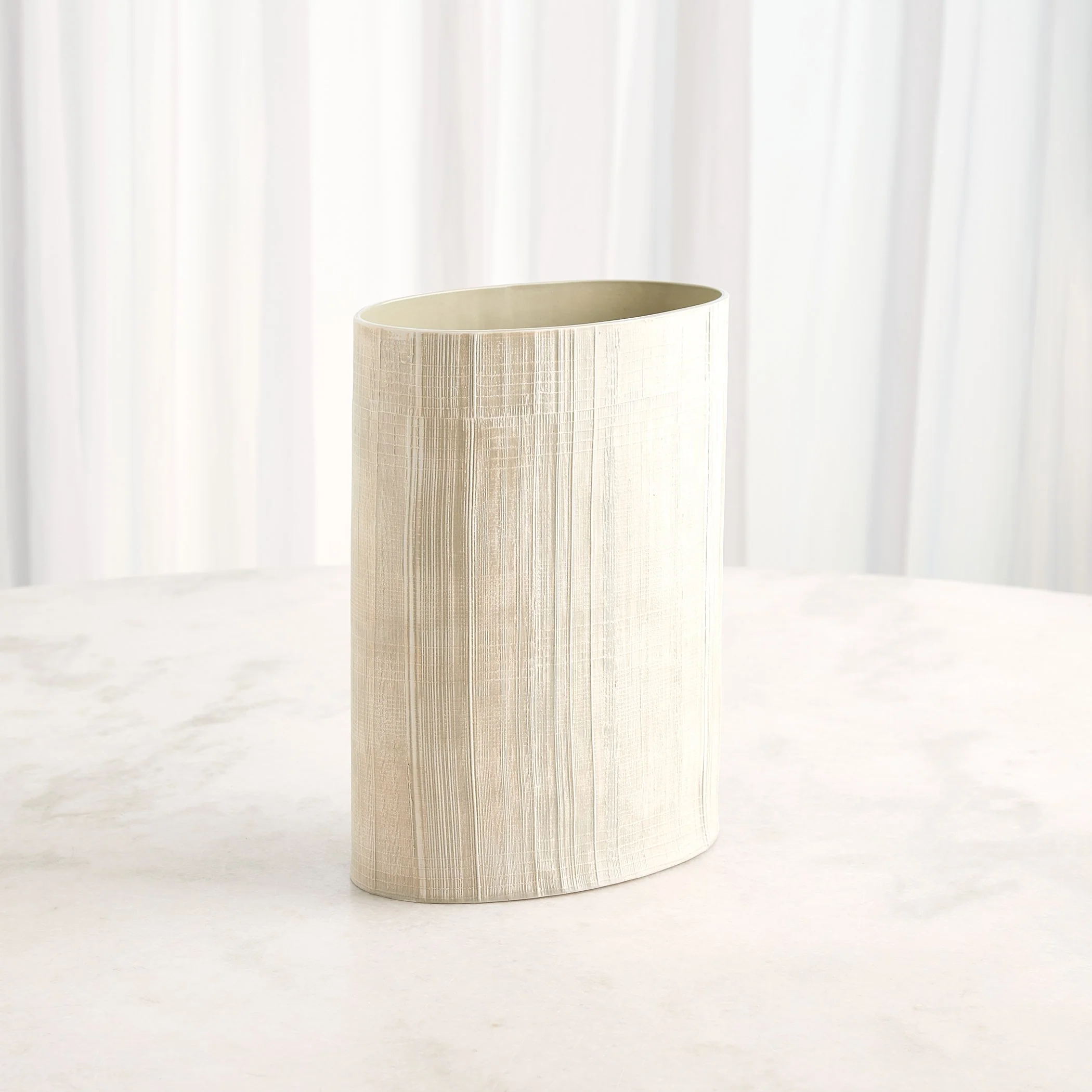 Global Views Cross Hatch Vase Celery - Image 13