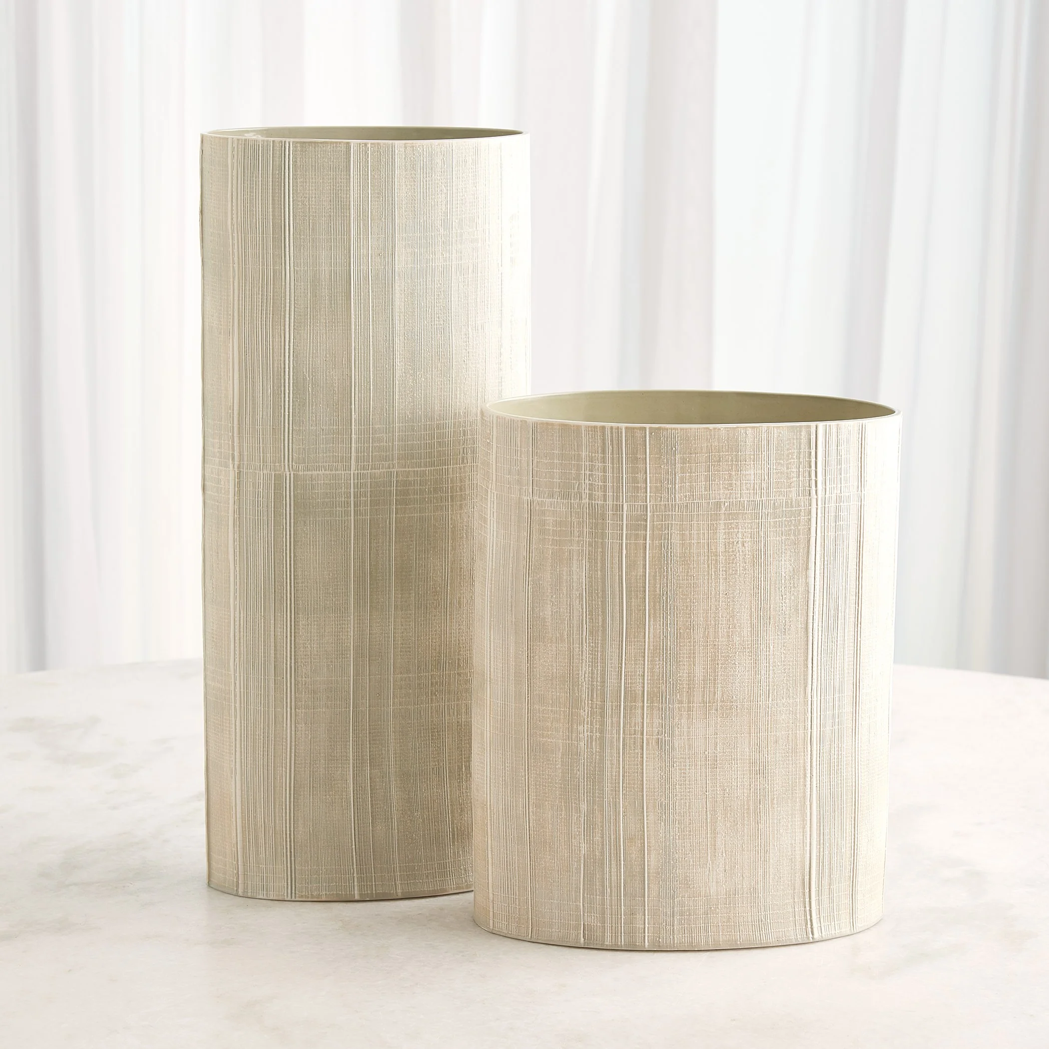 Global Views Cross Hatch Vase Celery - Image 14