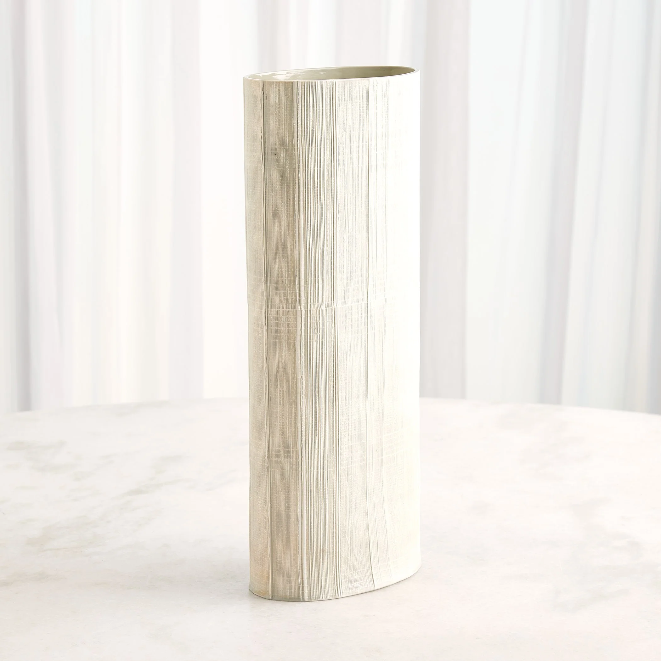 Global Views Cross Hatch Vase Celery - Image 17